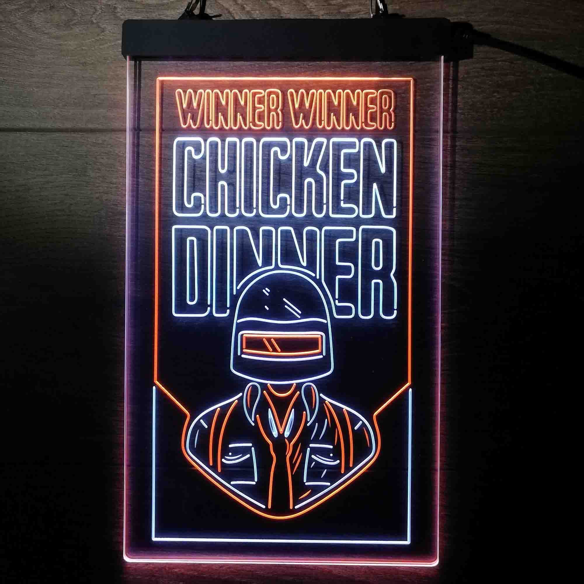 PUBG BATTLEGROUNDS Winner Winener Chicken Dinner Game Room Neon Light LED Light Sign