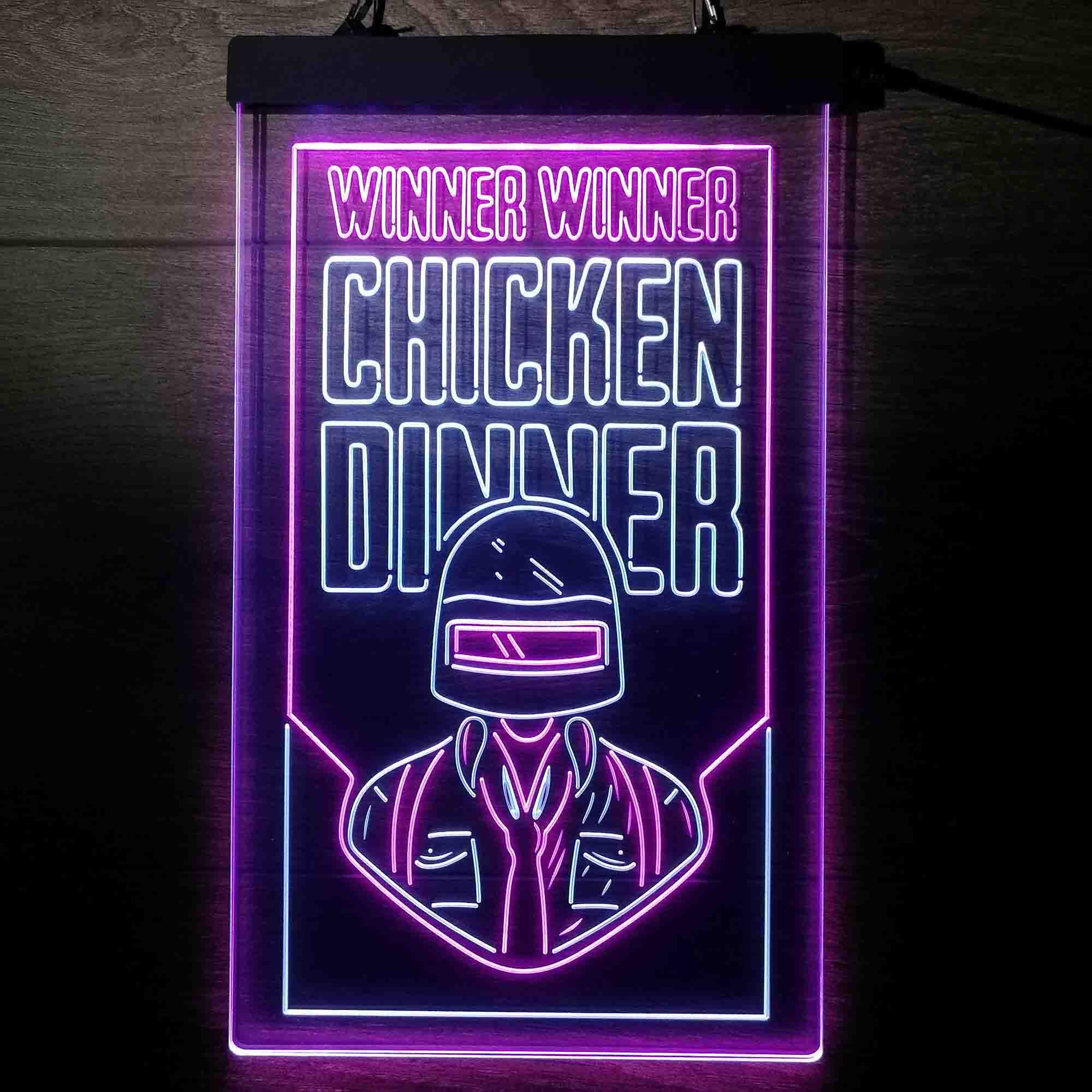 PUBG BATTLEGROUNDS Winner Winener Chicken Dinner Game Room Neon Light LED Light Sign