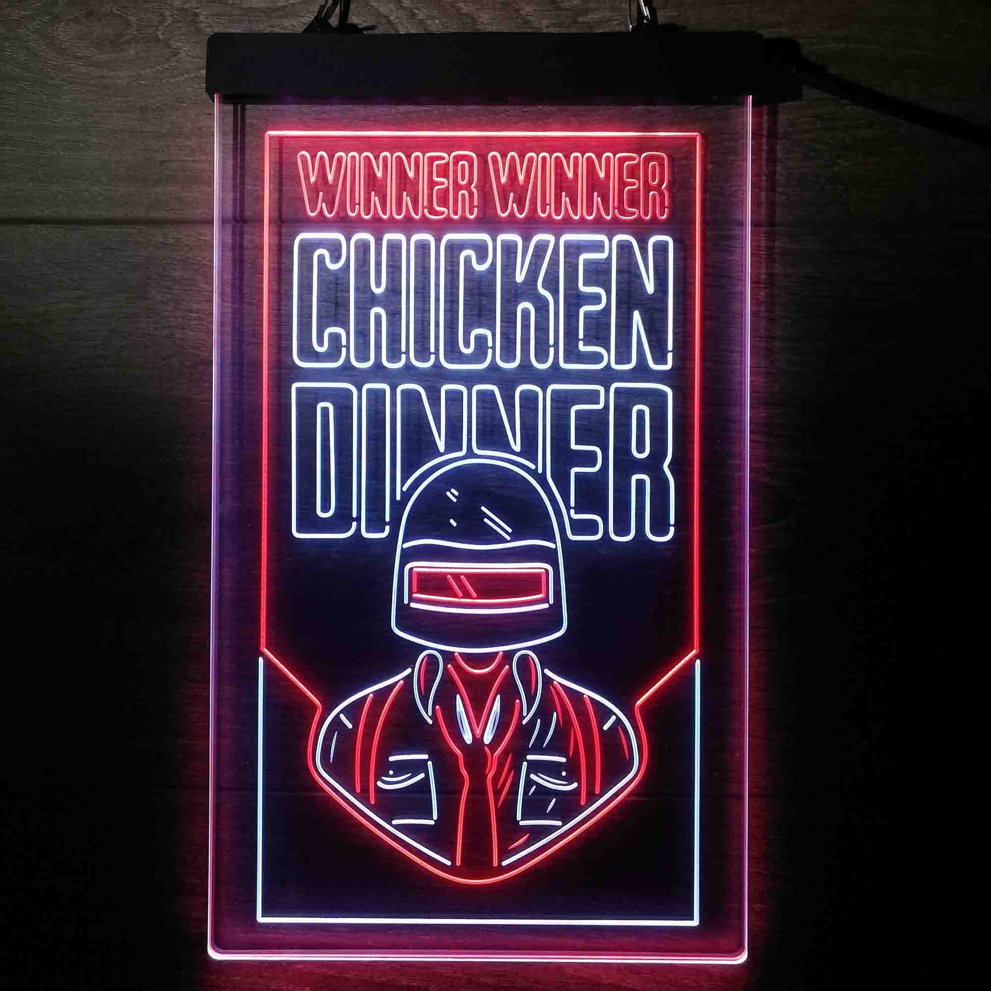 PUBG BATTLEGROUNDS Winner Winener Chicken Dinner Game Room Neon Light LED Light Sign