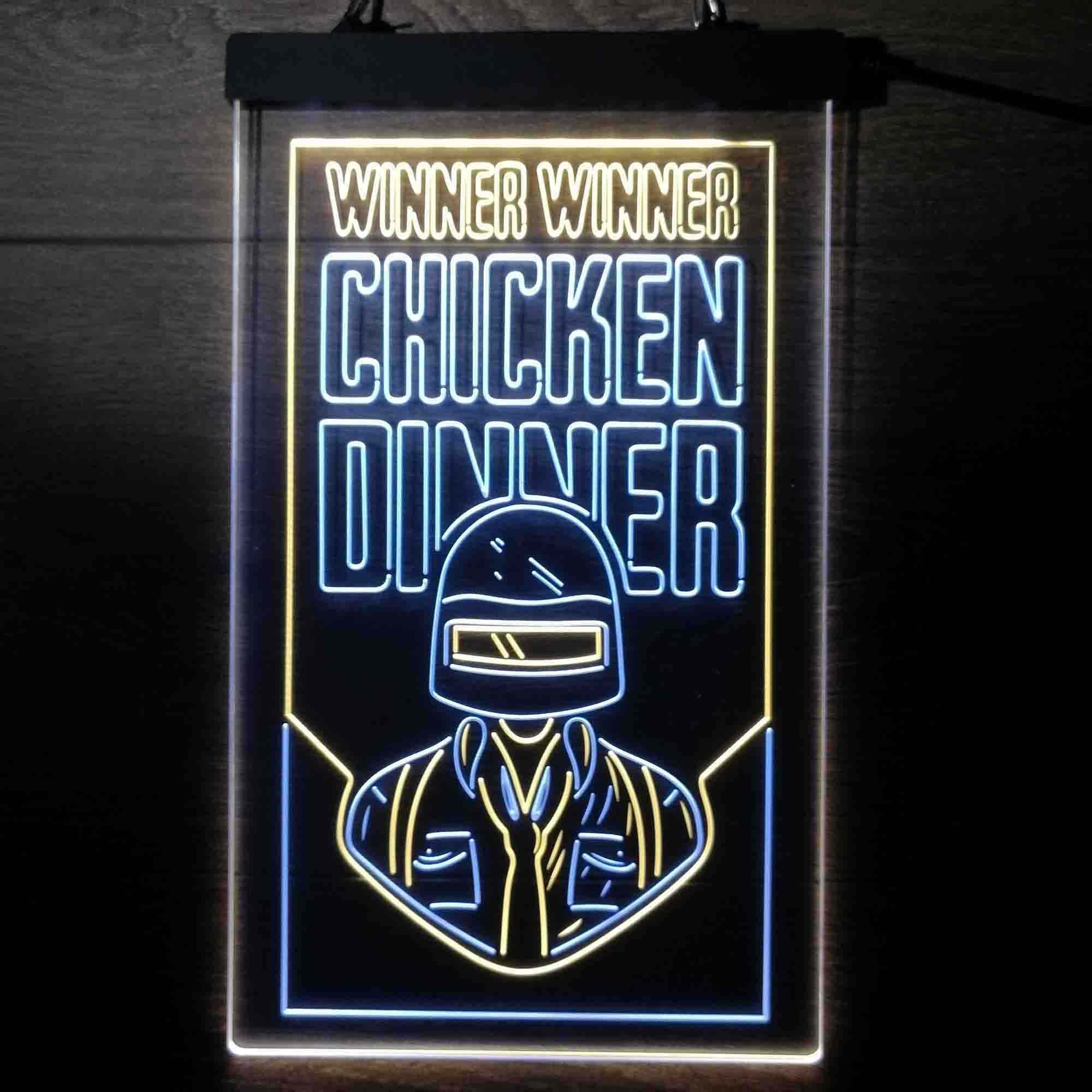 PUBG BATTLEGROUNDS Winner Winener Chicken Dinner Game Room Neon Light LED Light Sign