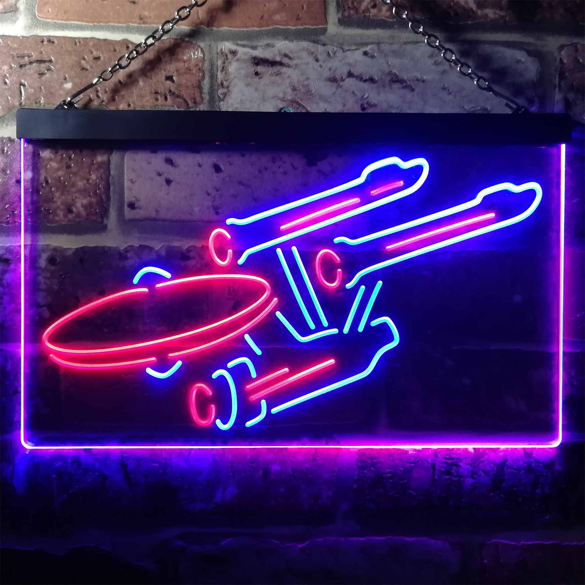 Star Trek Enterprise Space Ship Dual Color LED Light Sign ProLedSign