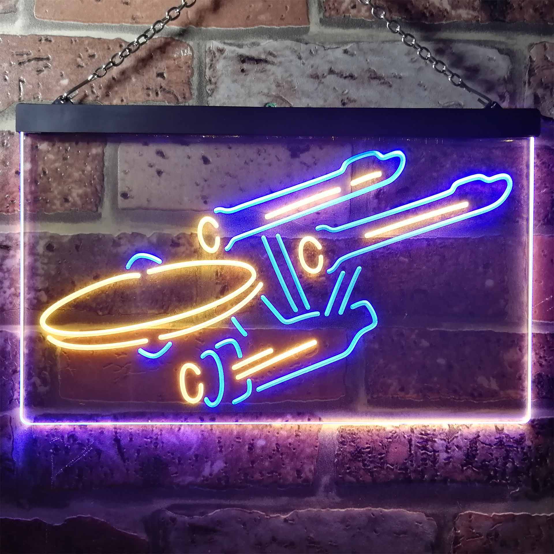 Star Trek Enterprise Space Ship Dual Color LED Light Sign ProLedSign