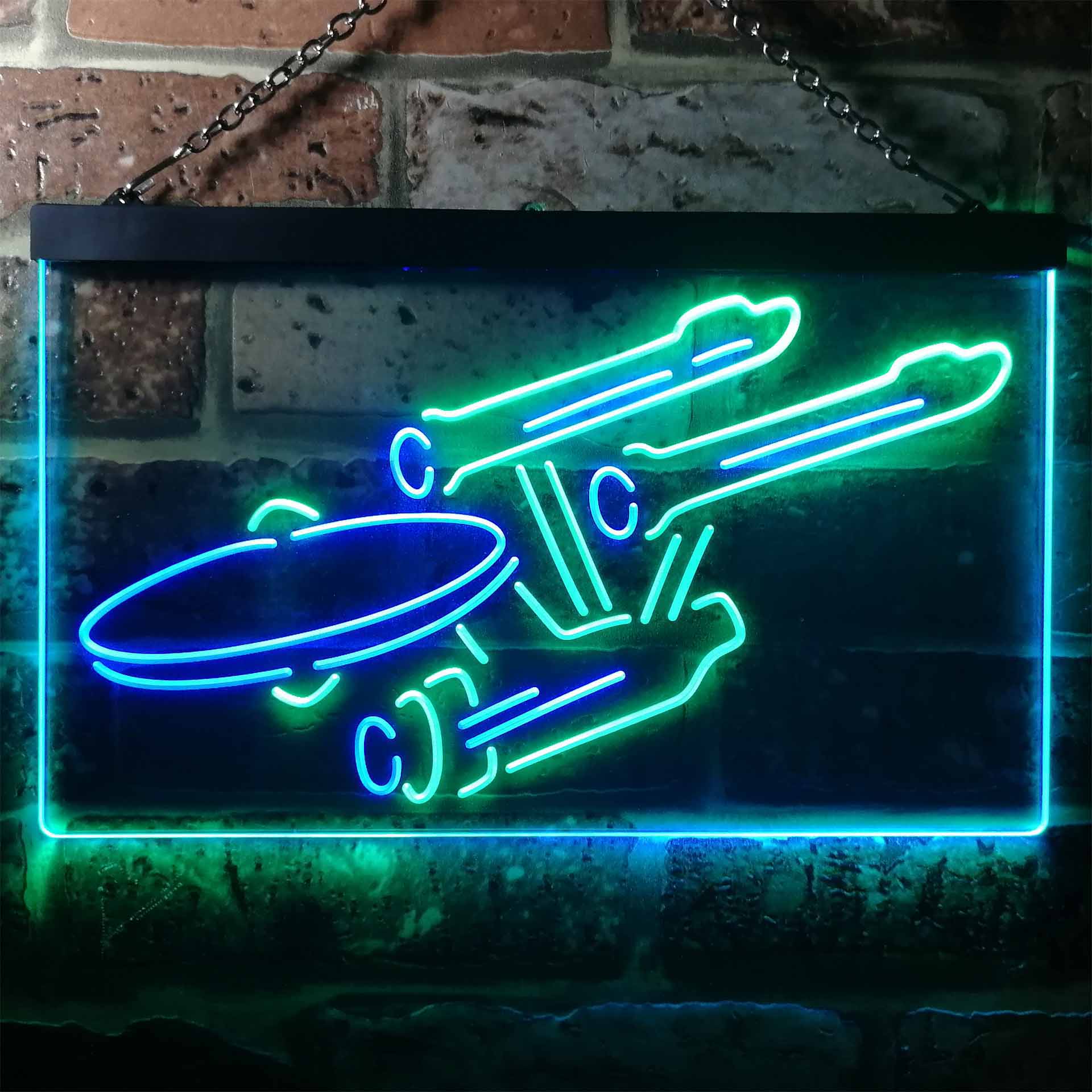 Star Trek Enterprise Space Ship Dual Color LED Light Sign ProLedSign