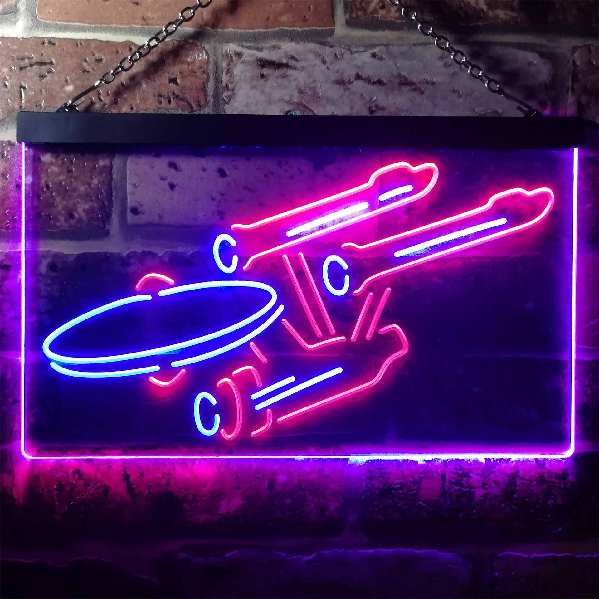 Star Trek Enterprise Space Ship Dual Color LED Light Sign ProLedSign