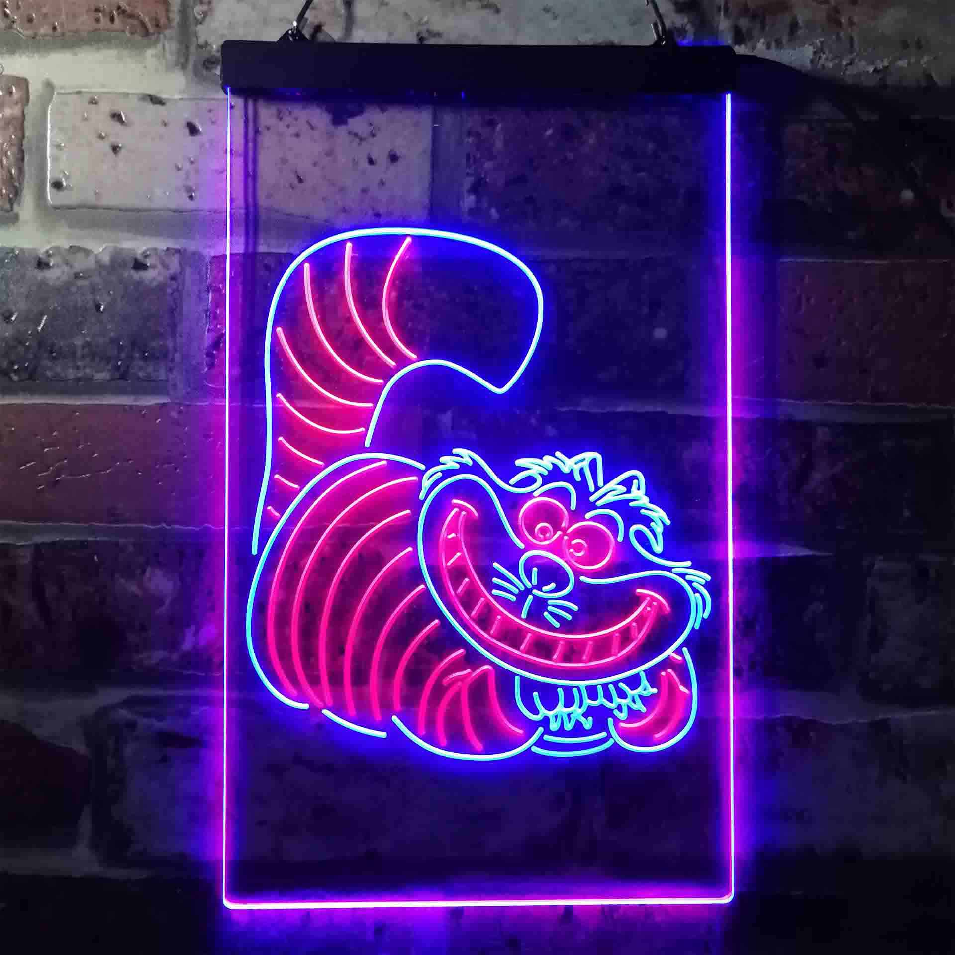 The Cheshire Cat Alice in Wonderland Dual Color LED Light Sign ProLedSign