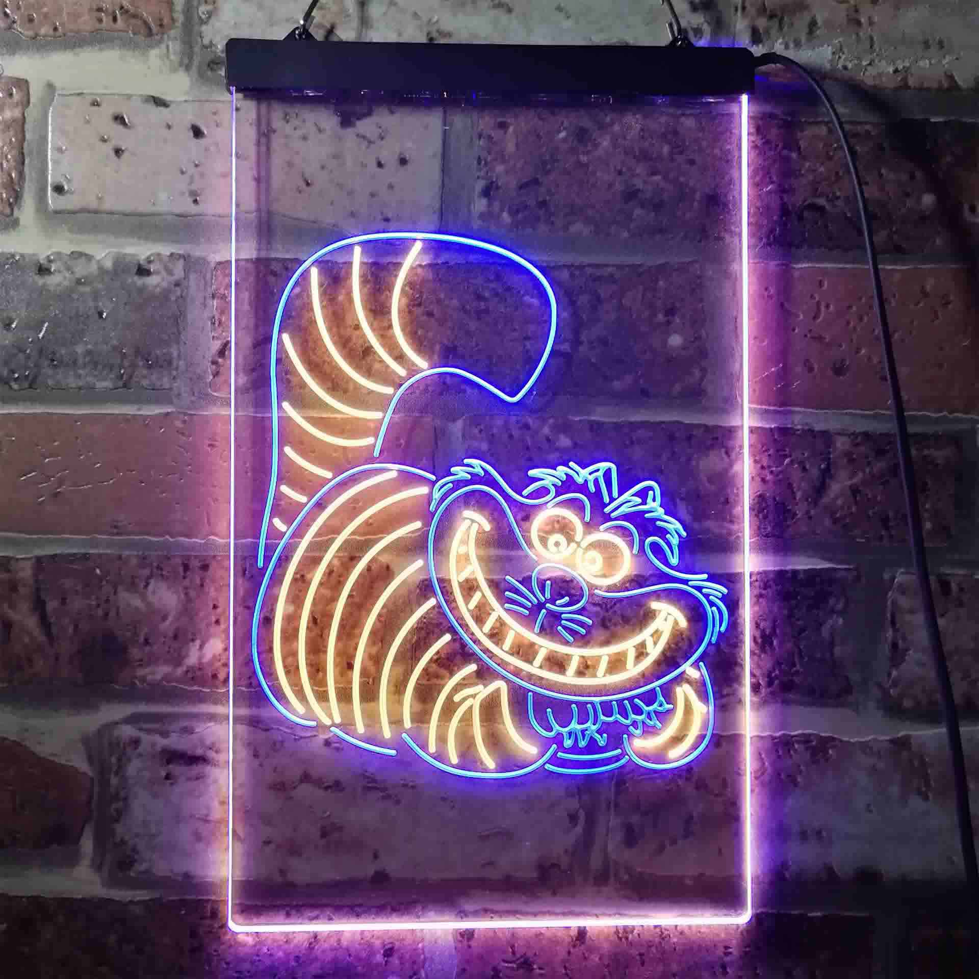 The Cheshire Cat Alice in Wonderland Dual Color LED Light Sign ProLedSign