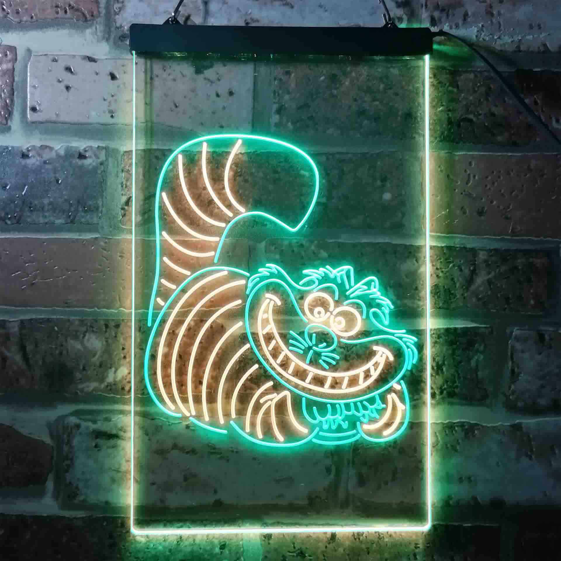 The Cheshire Cat Alice in Wonderland Dual Color LED Light Sign ProLedSign