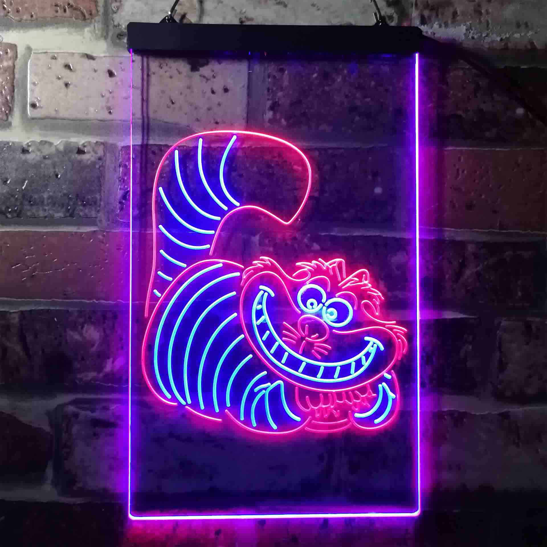 The Cheshire Cat Alice in Wonderland Dual Color LED Light Sign ProLedSign