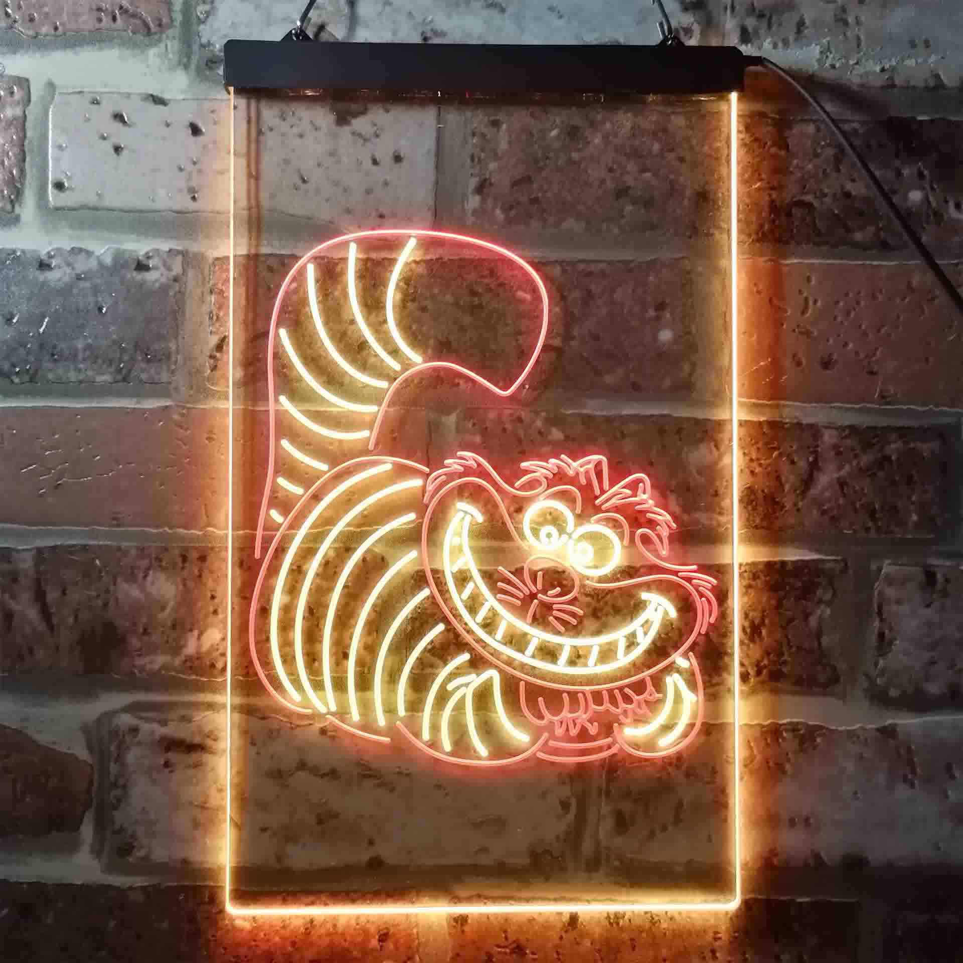 The Cheshire Cat Alice in Wonderland Dual Color LED Light Sign ProLedSign