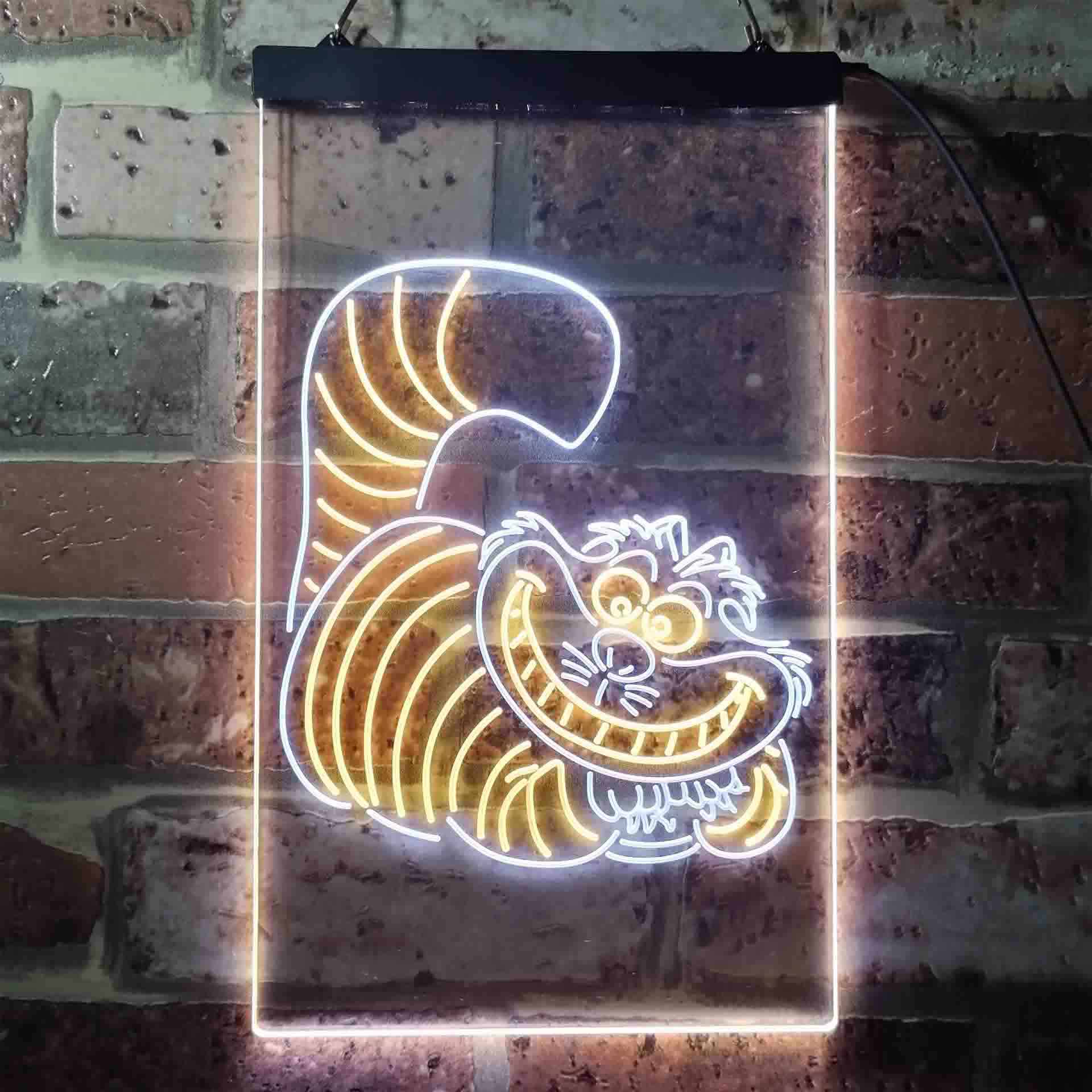 The Cheshire Cat Alice in Wonderland Dual Color LED Light Sign ProLedSign