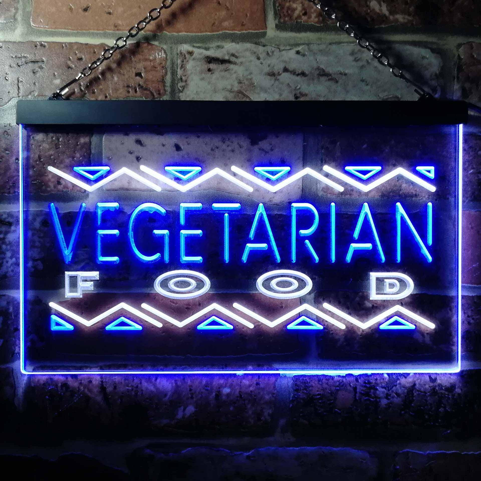 pro Vegetarian Food Dual-Color LED Neon Sign