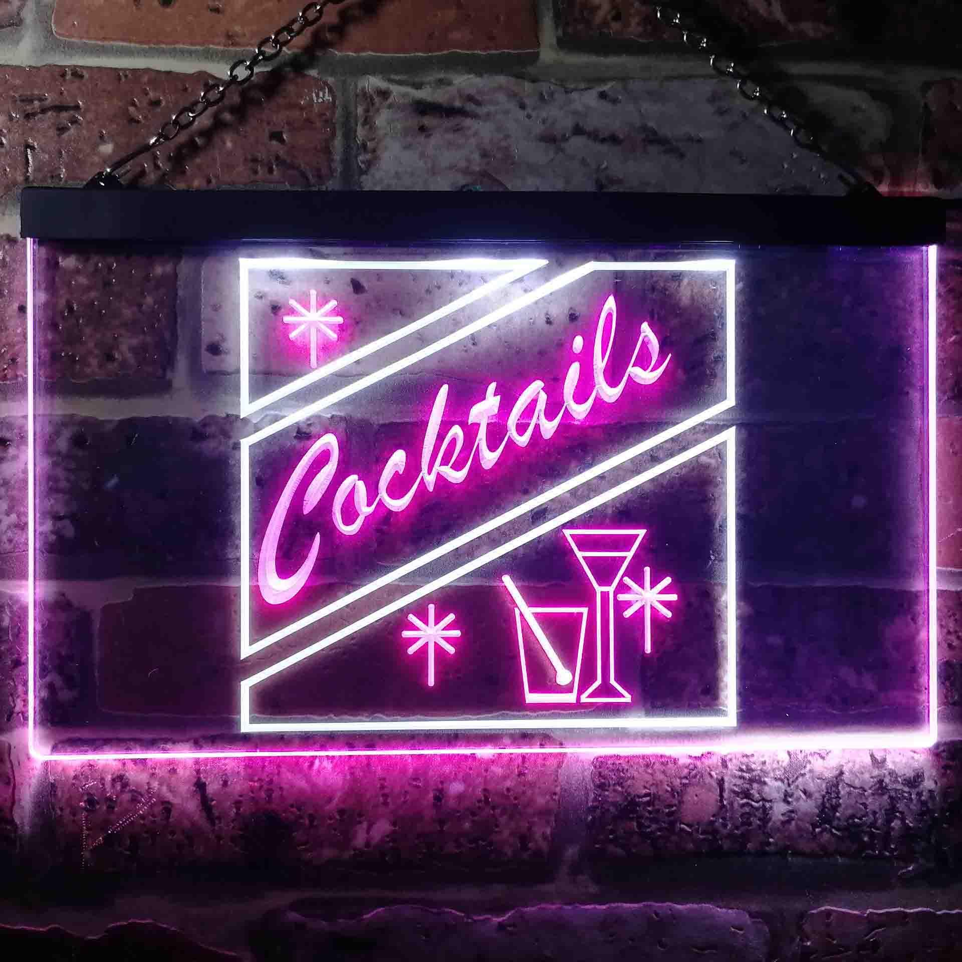 pro Cocktails Display Dual-Color LED Neon Sign