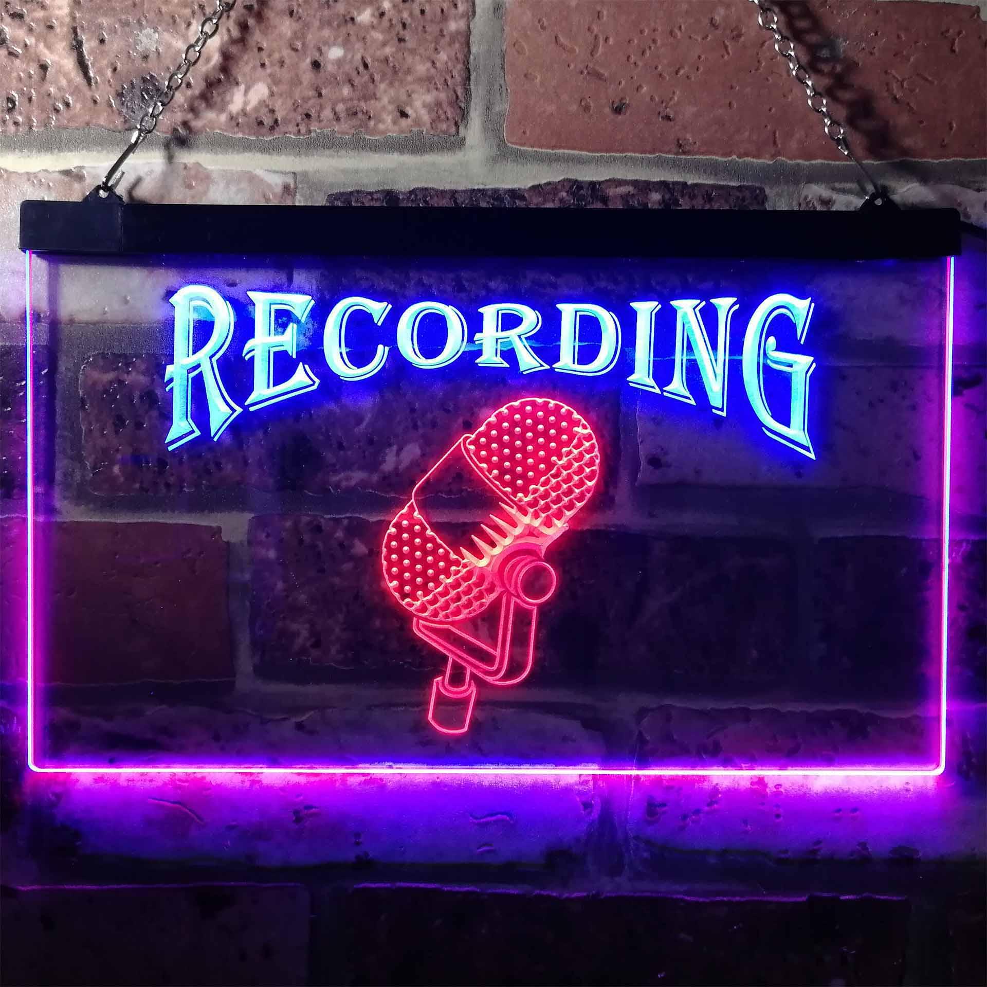 pro Recording On Air Microphone Studio Dual-Color LED Neon Sign