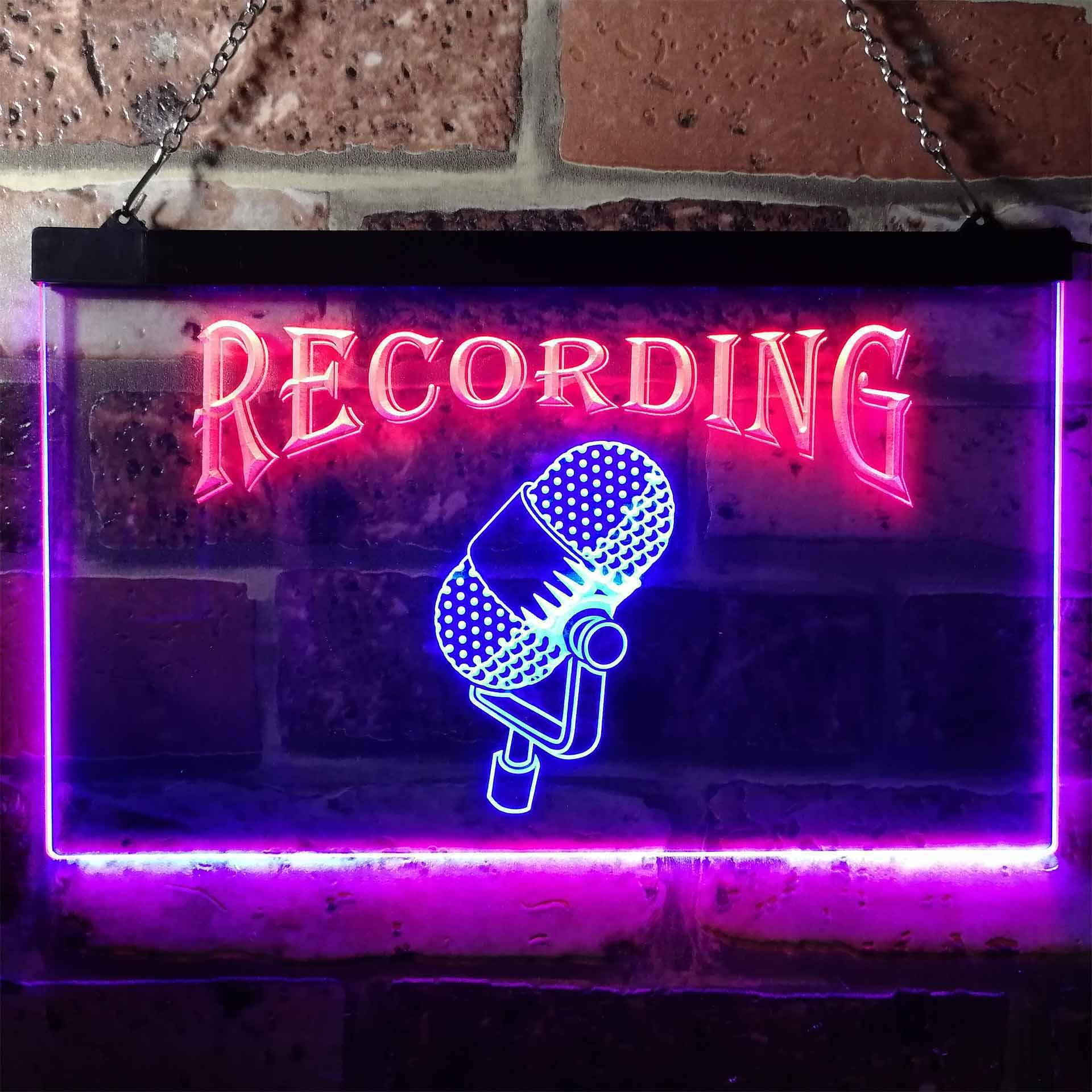 pro Recording On Air Microphone Studio Dual-Color LED Neon Sign
