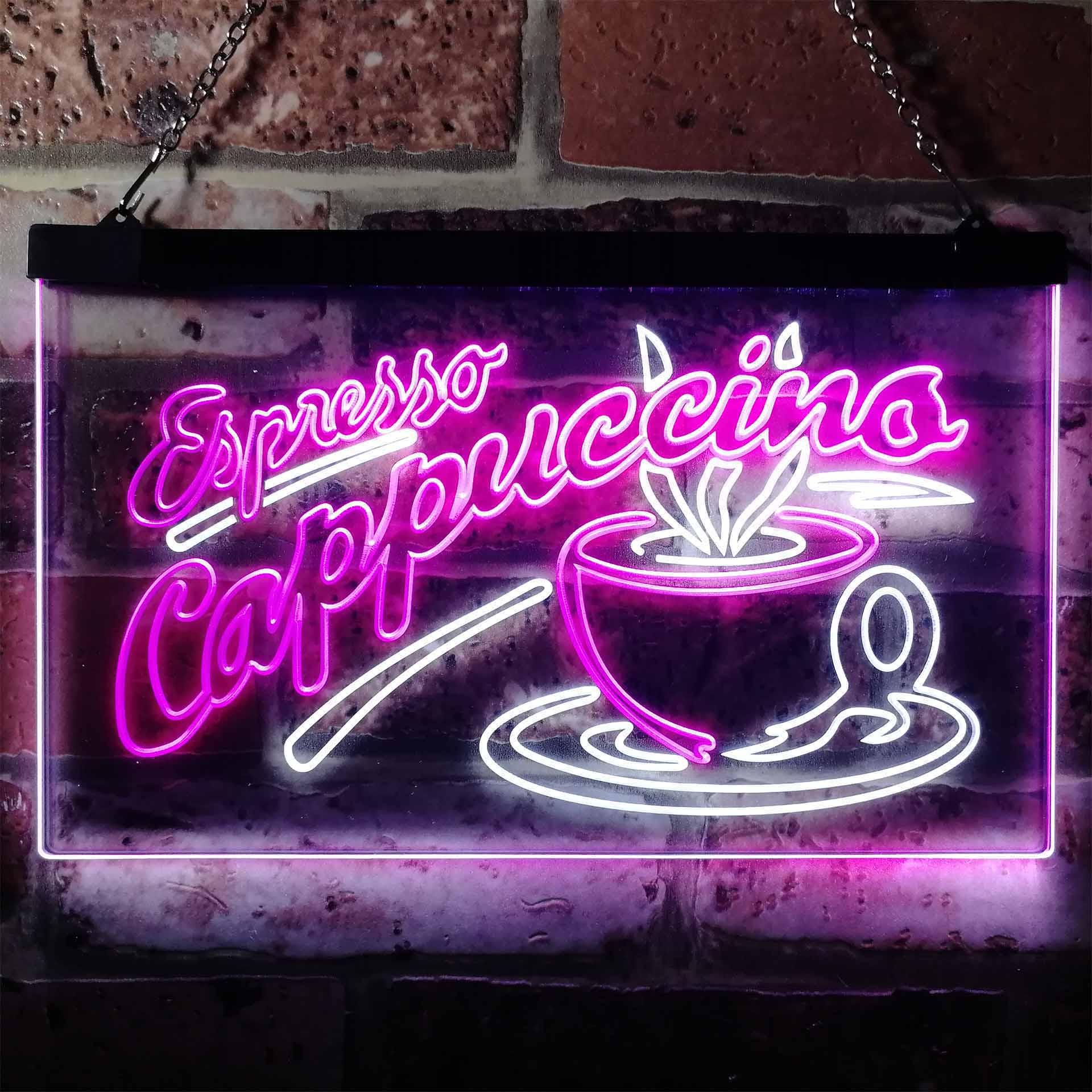 pro Espresso Cappuccino Coffee Shop Open Dual-Color LED Neon Sign