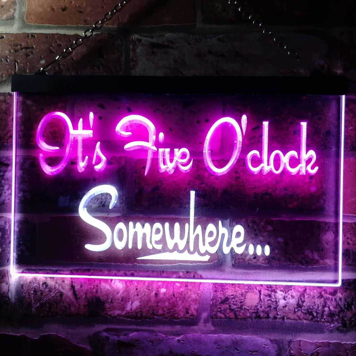 pro It's Five O'clock Somewhere Bar Illuminated Dual-Color LED Neon Sign