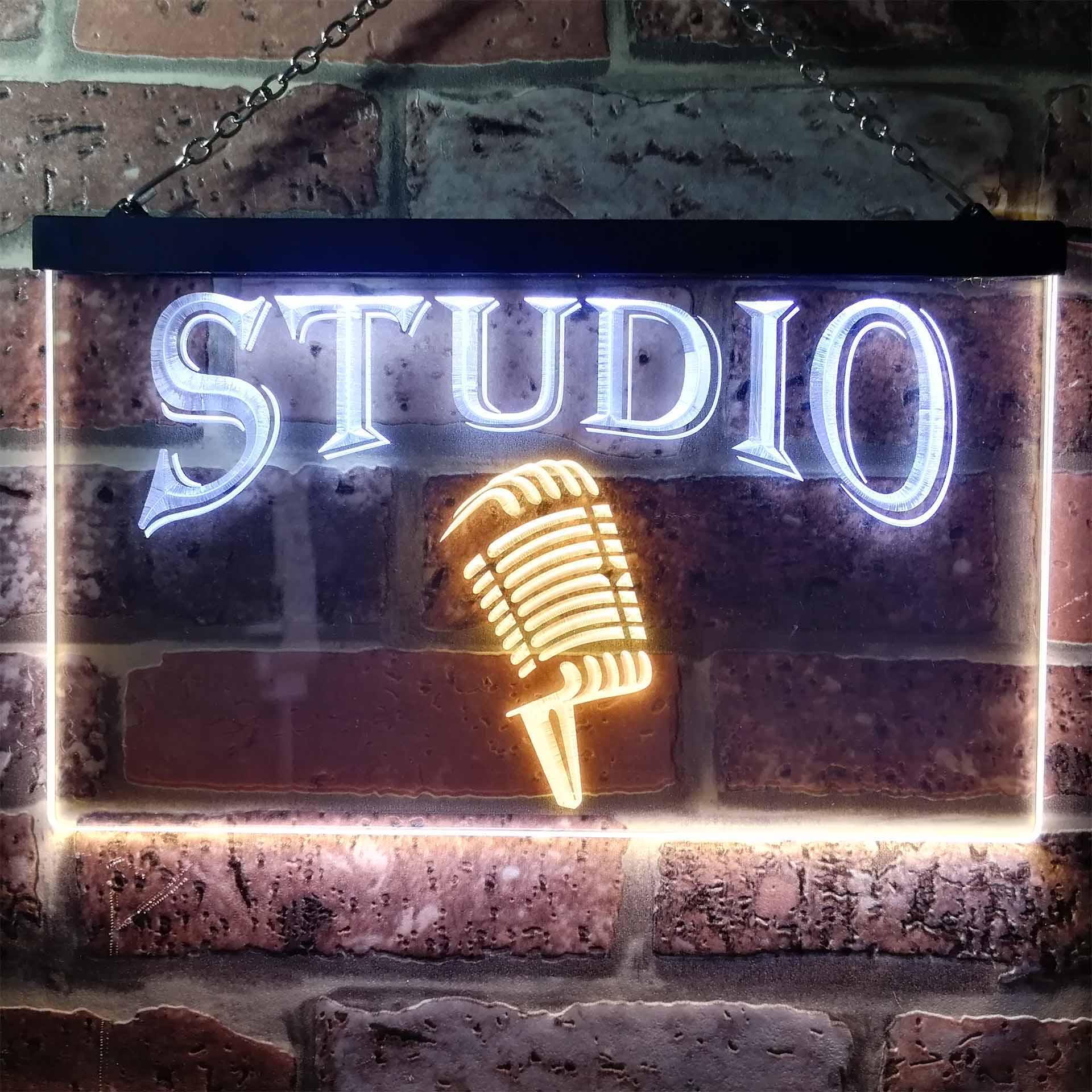 pro Studio On Air Microphone Illuminated Dual-Color LED Neon Sign