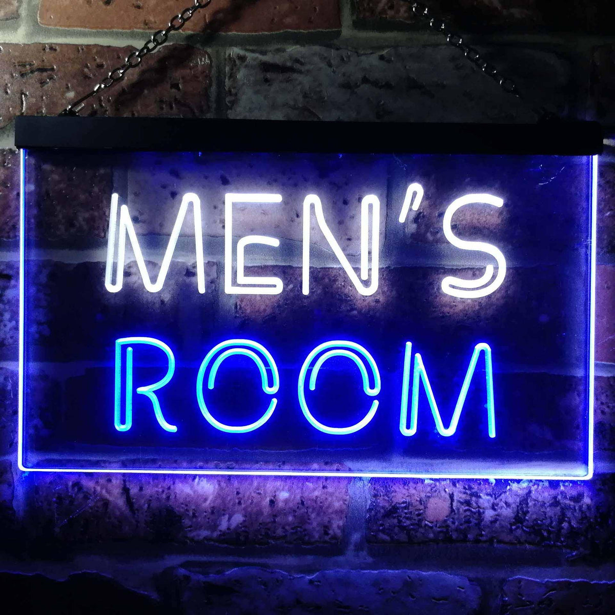 pro Men's Room Toilet Changing Illuminated Dual-Color LED Neon Sign