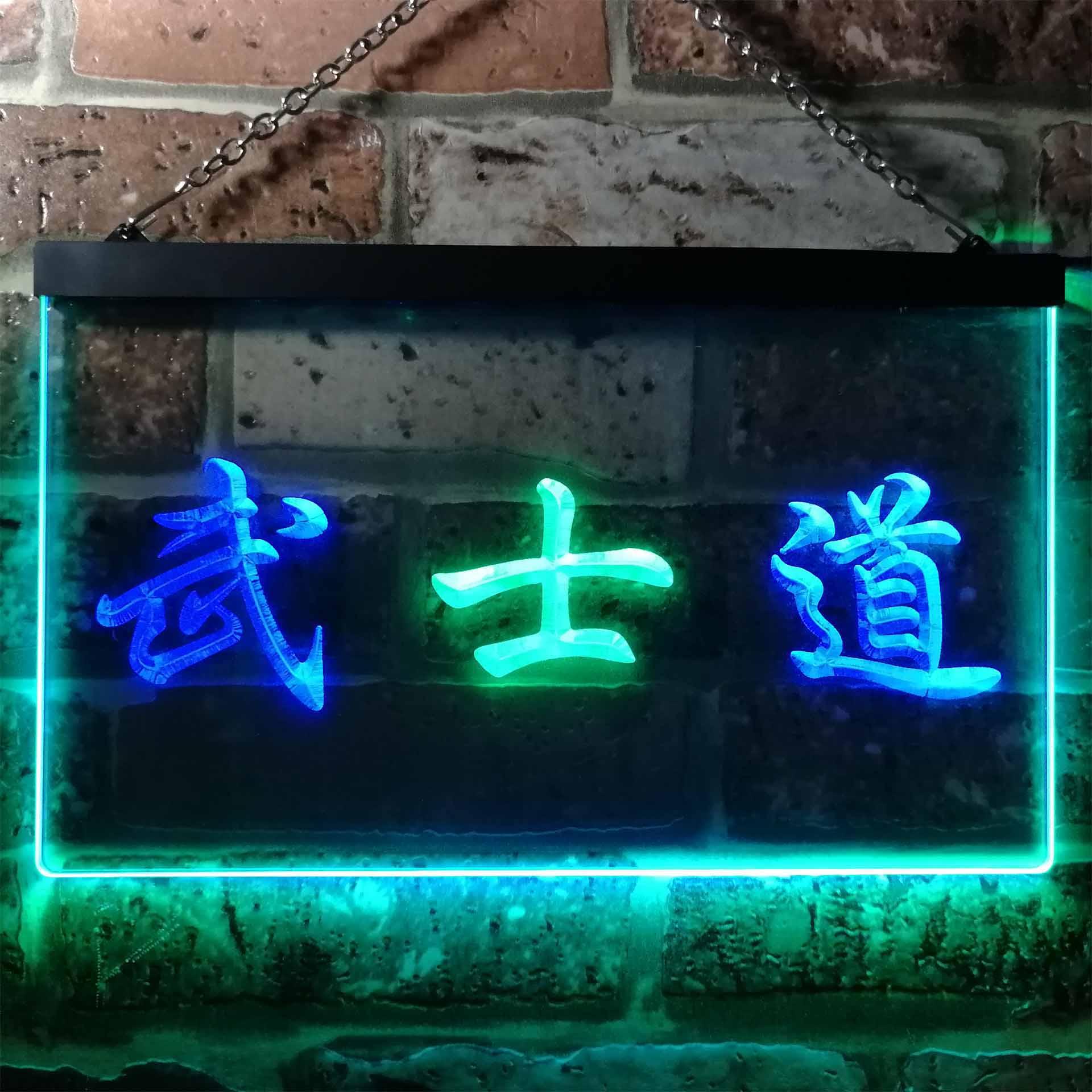 pro Japanese Samurai Katana Illuminated Dual-Color LED Neon Sign