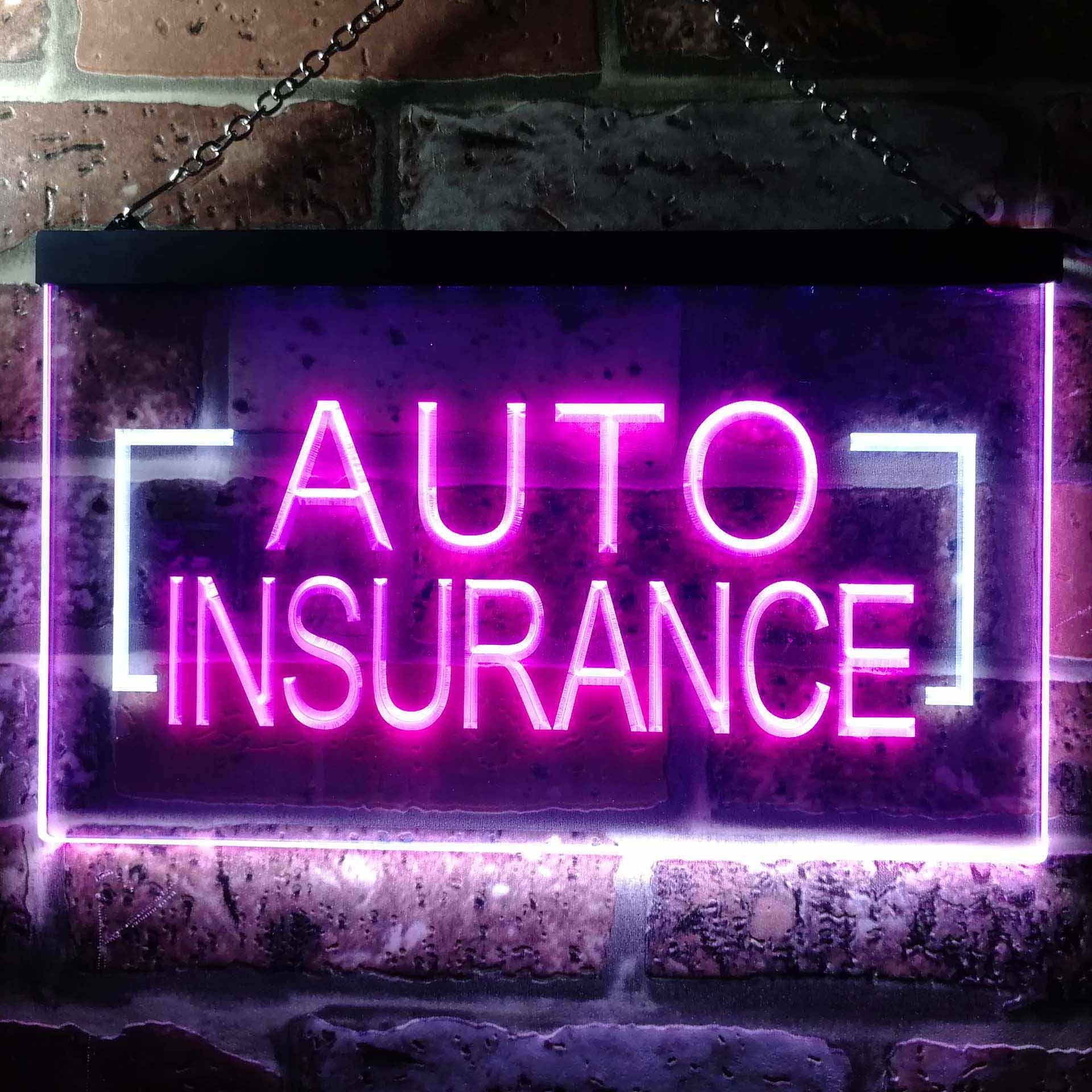 Led Insurance Sign pro Auto Insurance Agency Illuminated Dual-Color LED Neon Sign