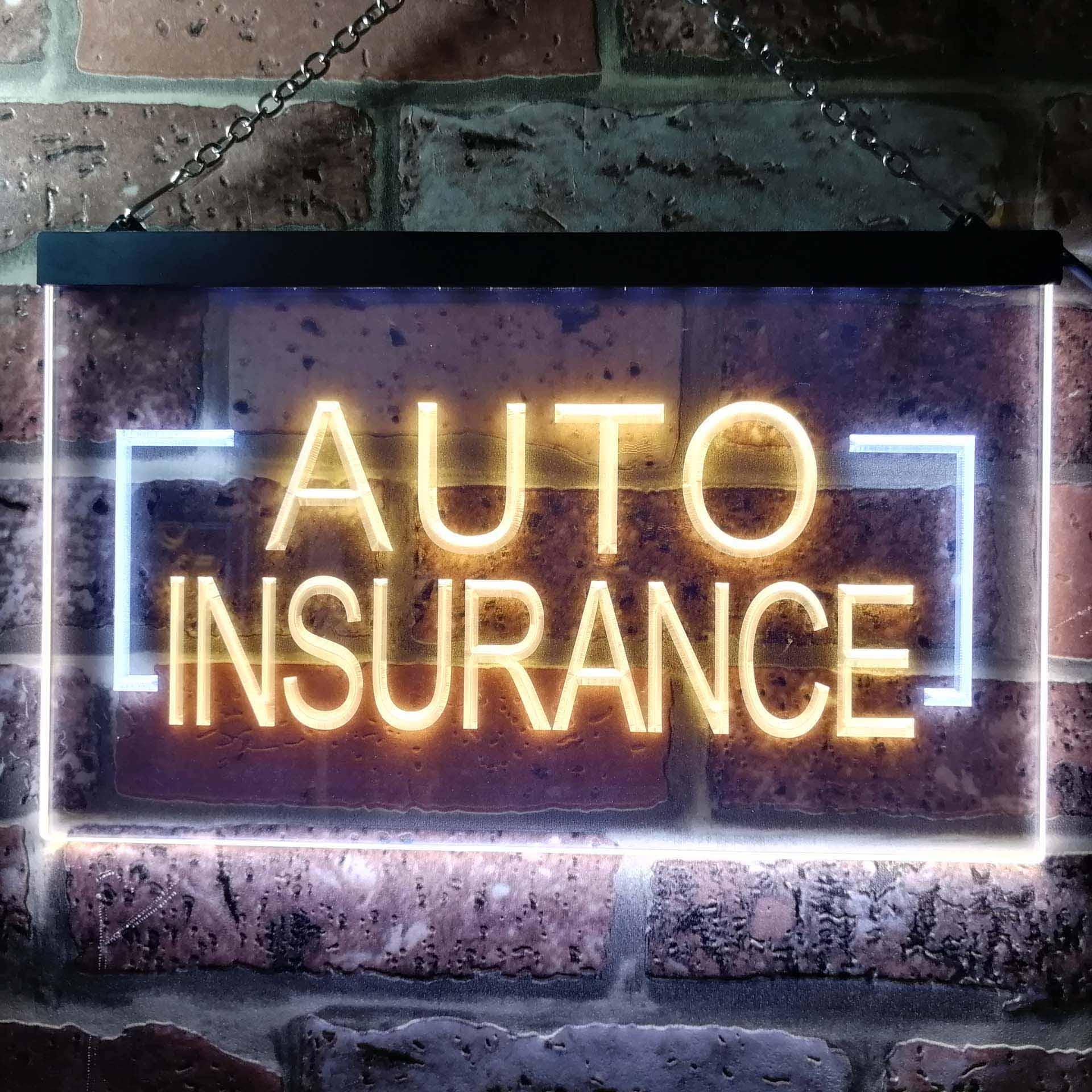 Led Insurance Sign pro Auto Insurance Agency Illuminated Dual-Color LED Neon Sign
