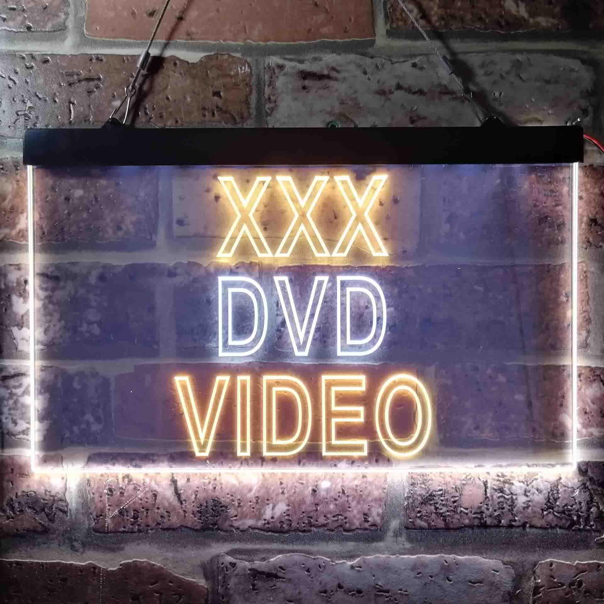 Dvd Led Sign pro XXX DVD Video Shop Illuminated Dual-Color LED Neon Sign
