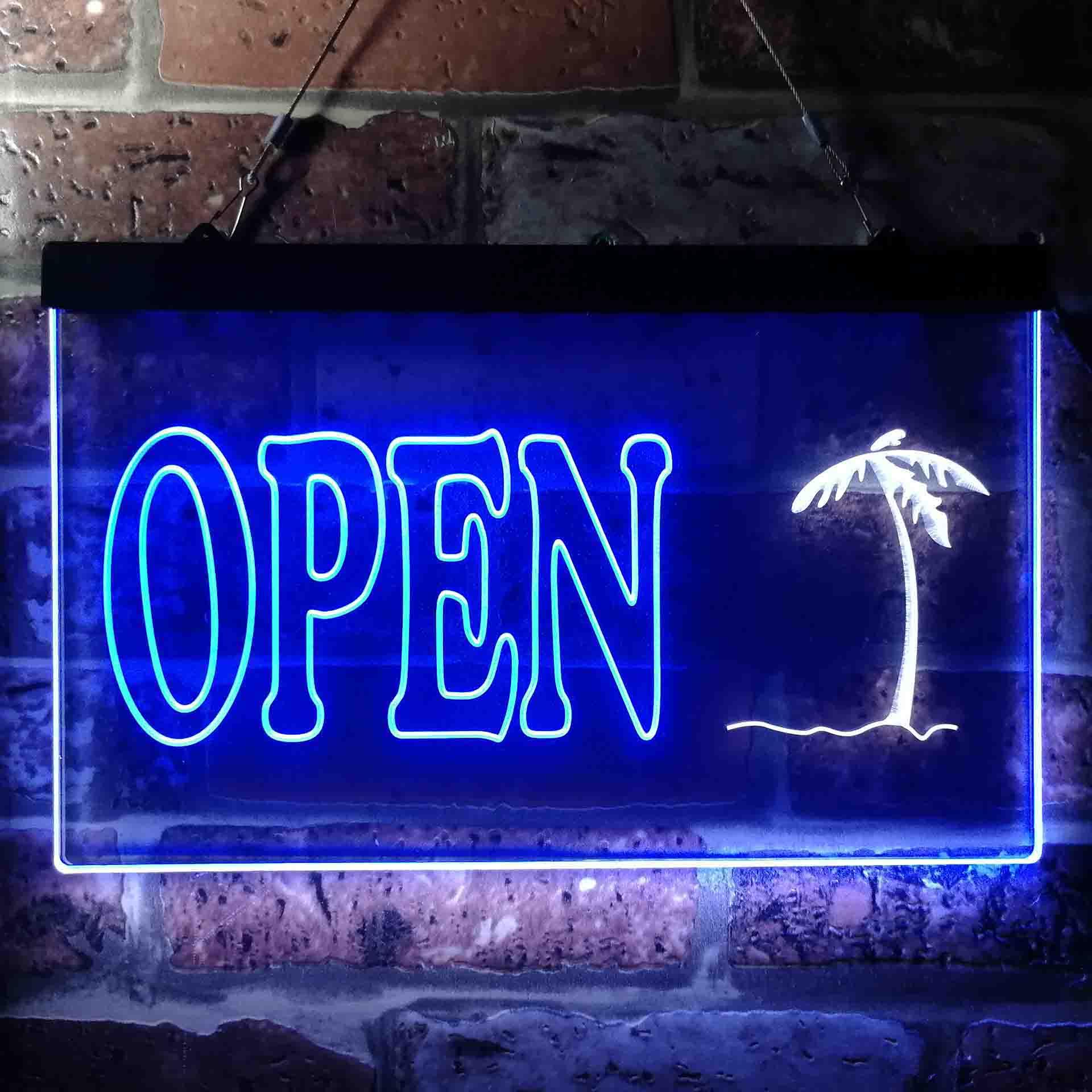 pro Open Palm Tree Island Illuminated Dual-Color LED Neon Sign