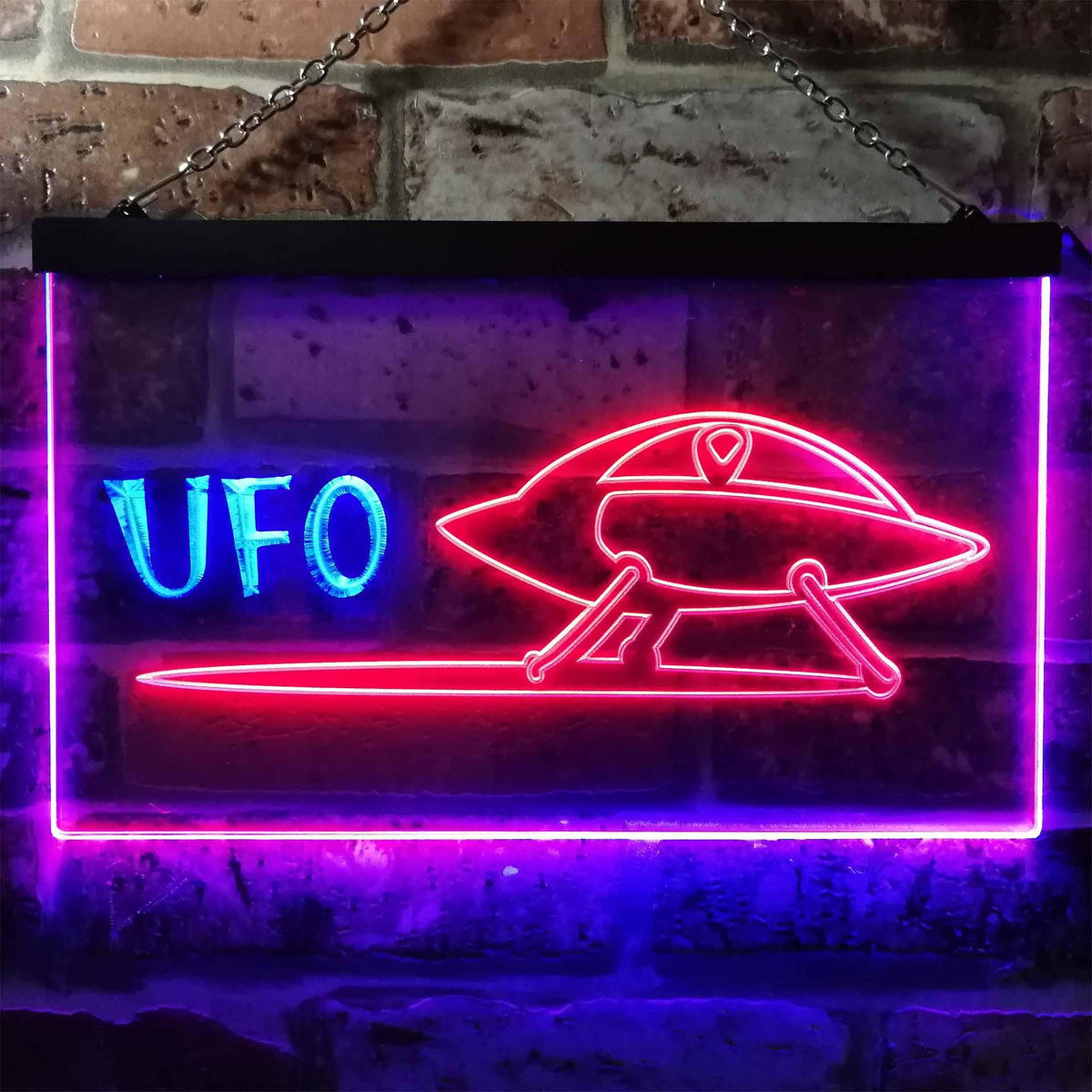 pro Space Ship Alien UFO Galaxy Kid Room Dual-Color LED Neon Sign