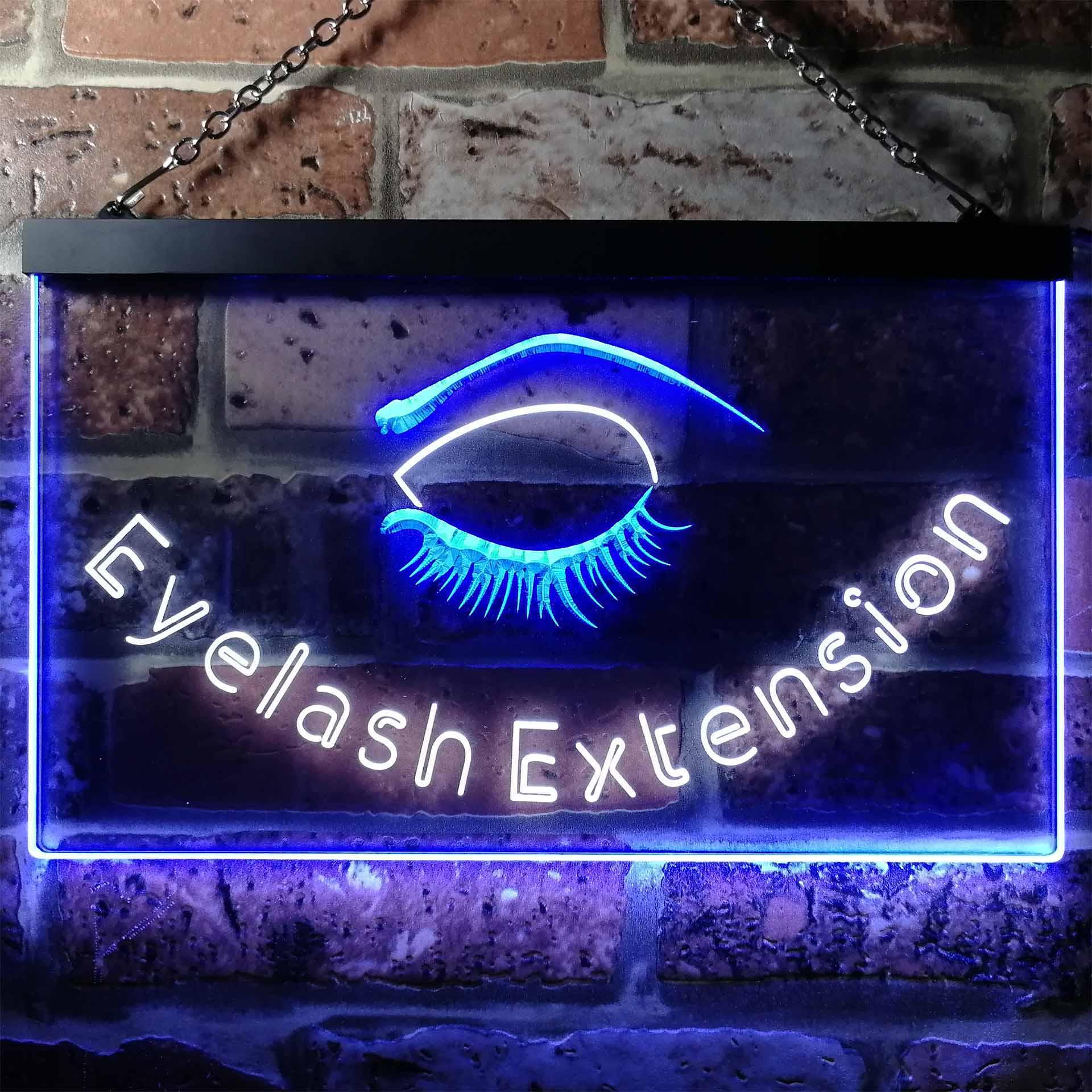 pro Eyelash Extensions Shop Woman Room Dual-Color LED Neon Sign