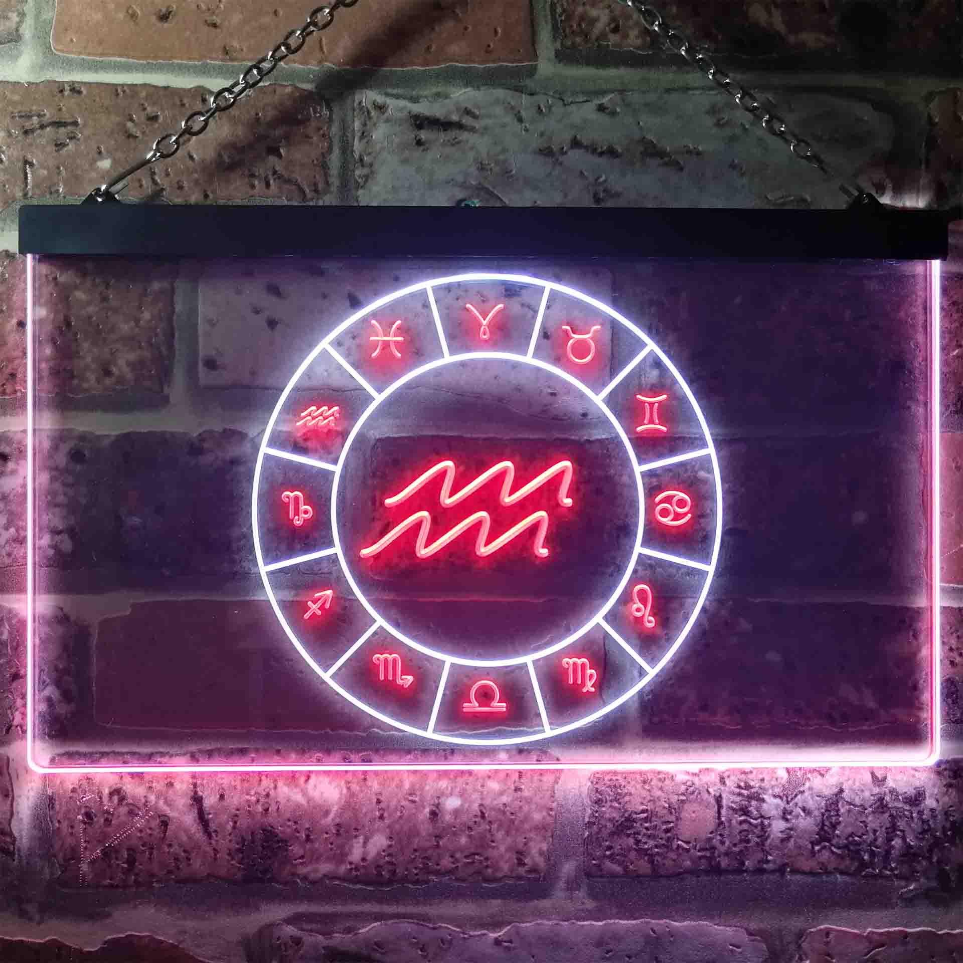 pro Aquarius Astrology Zodiac Dual-Color LED Neon Sign