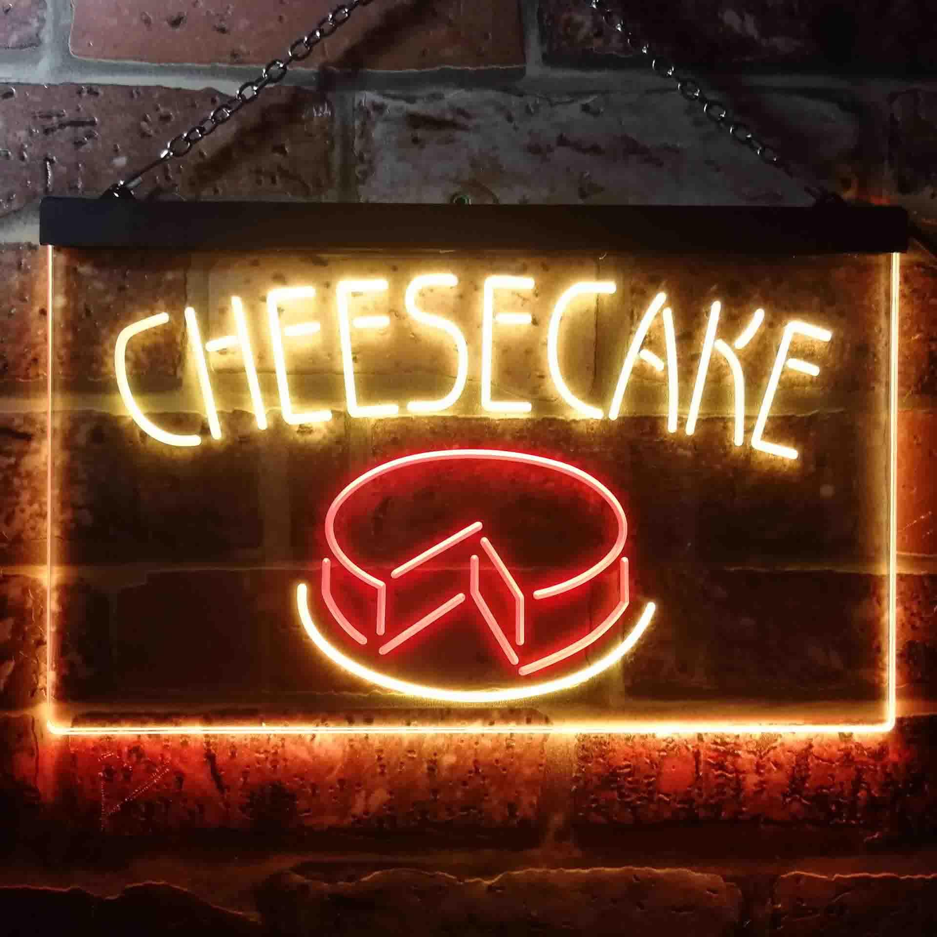 pro Cheesecake Shop Display Dual-Color LED Neon Sign