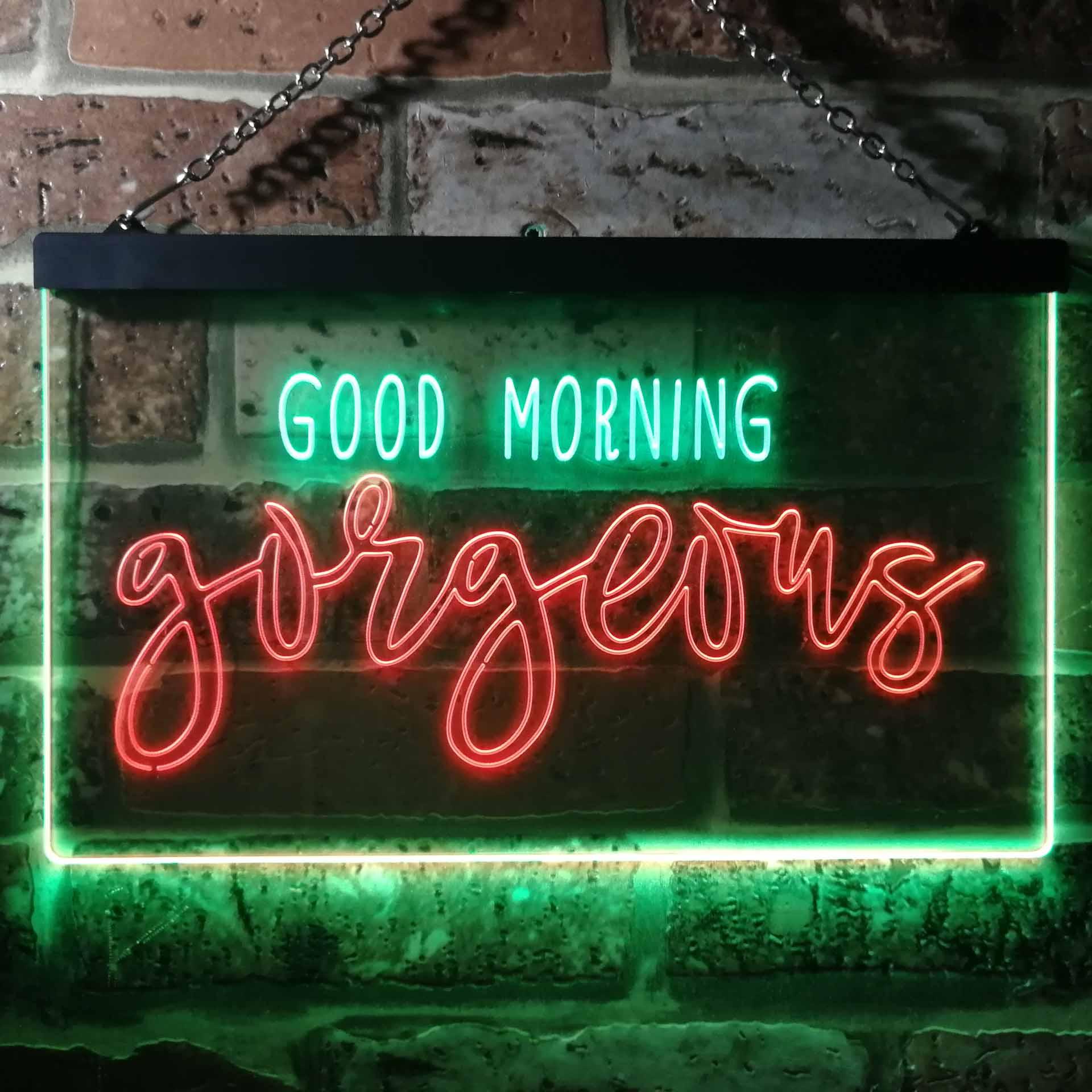 pro Good Morning Gorgeous Girl Room Dual-Color LED Neon Sign