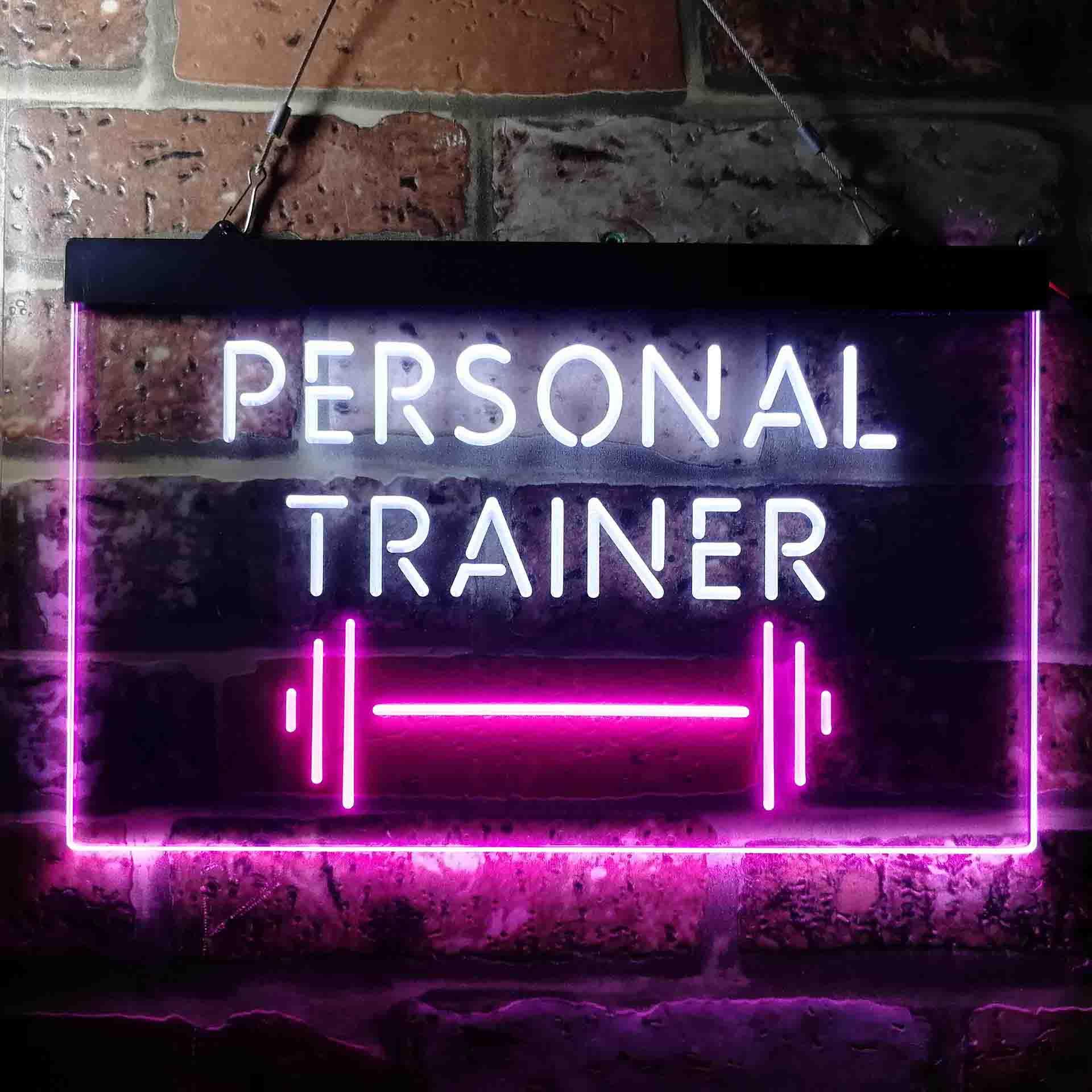 pro Personal Trainer Fitness Center Dual-Color LED Neon Sign