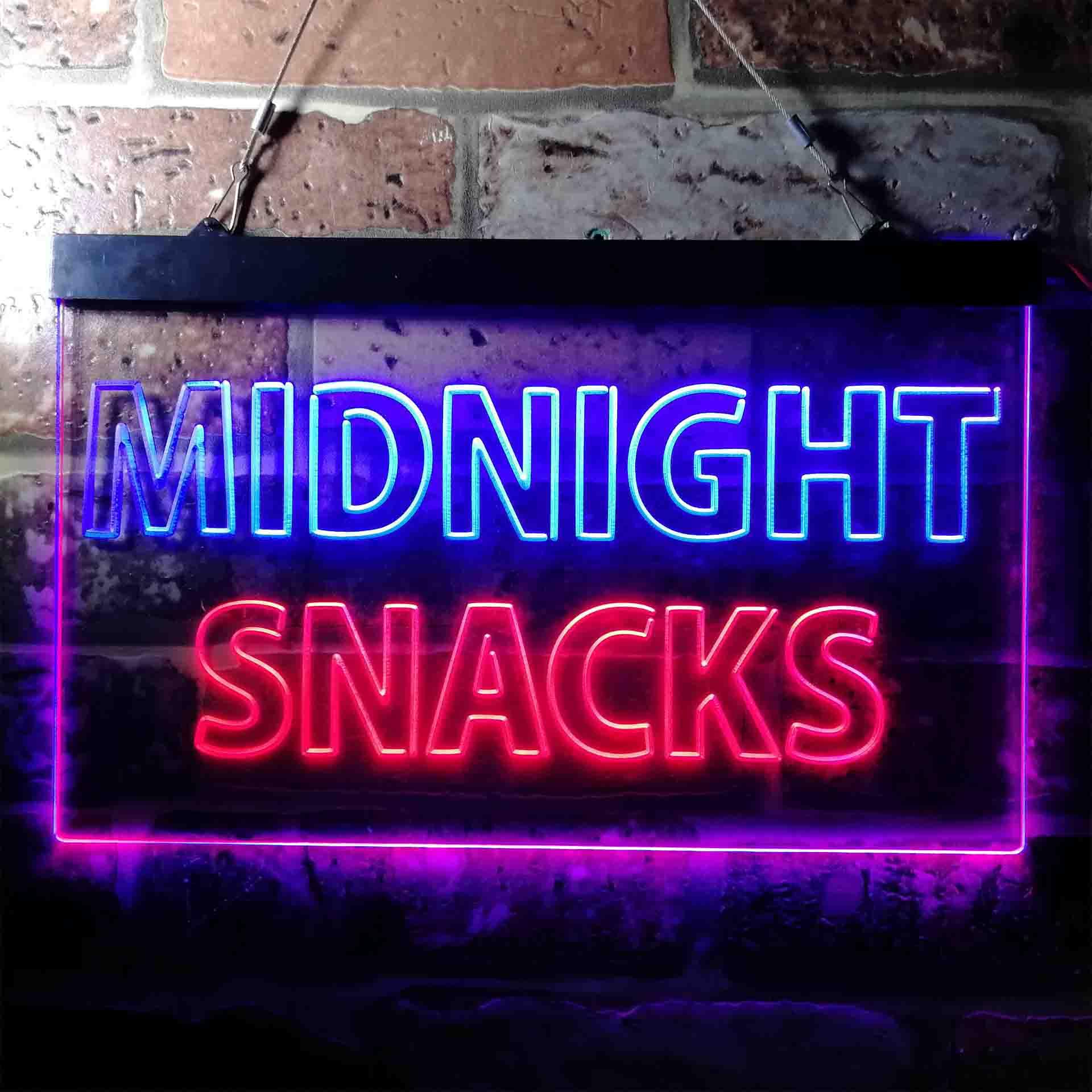 pro Midnight Snacks Open Shop Dual-Color LED Neon Sign