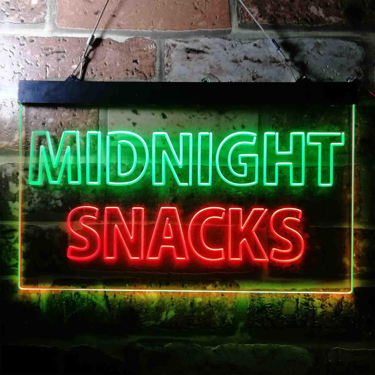 pro Midnight Snacks Open Shop Dual-Color LED Neon Sign