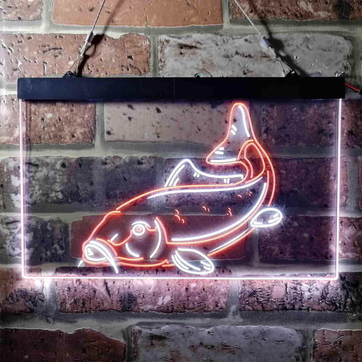 pro Carp Fish Cabin Game Room Dual-Color LED Neon Sign