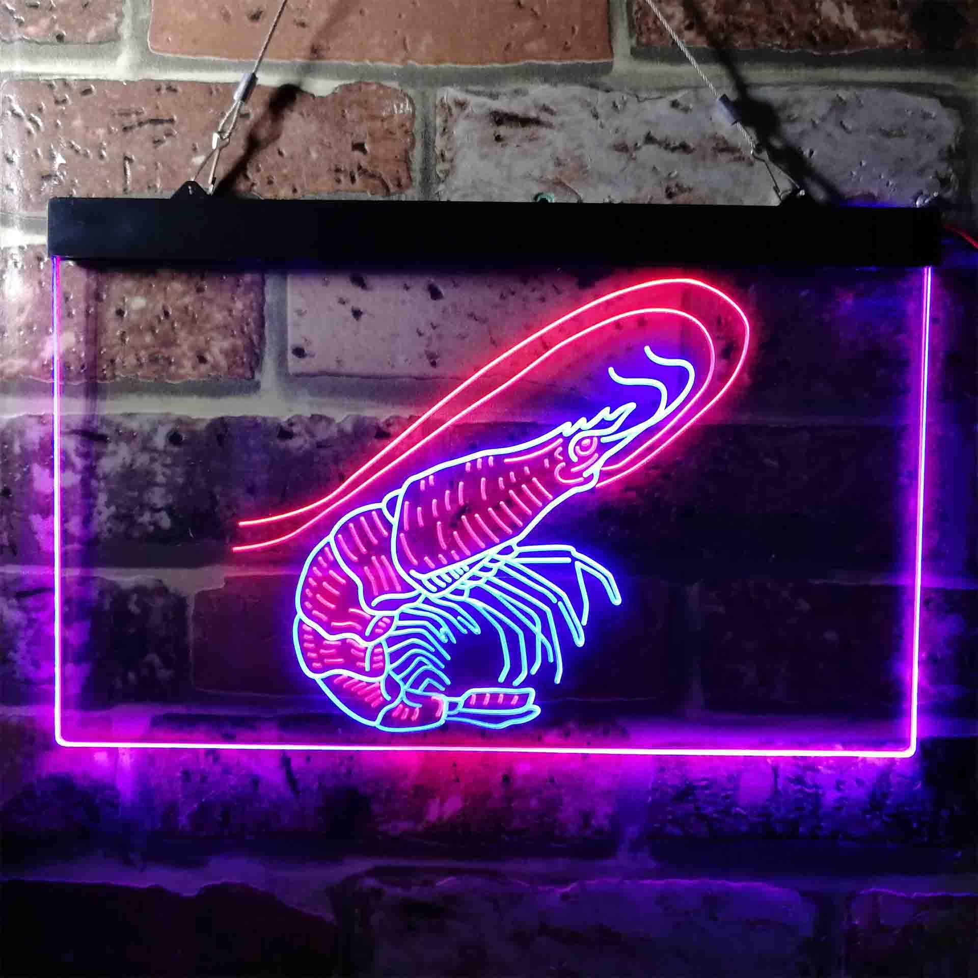 pro Shrimp Seafood Ocean Display Dual-Color LED Neon Sign