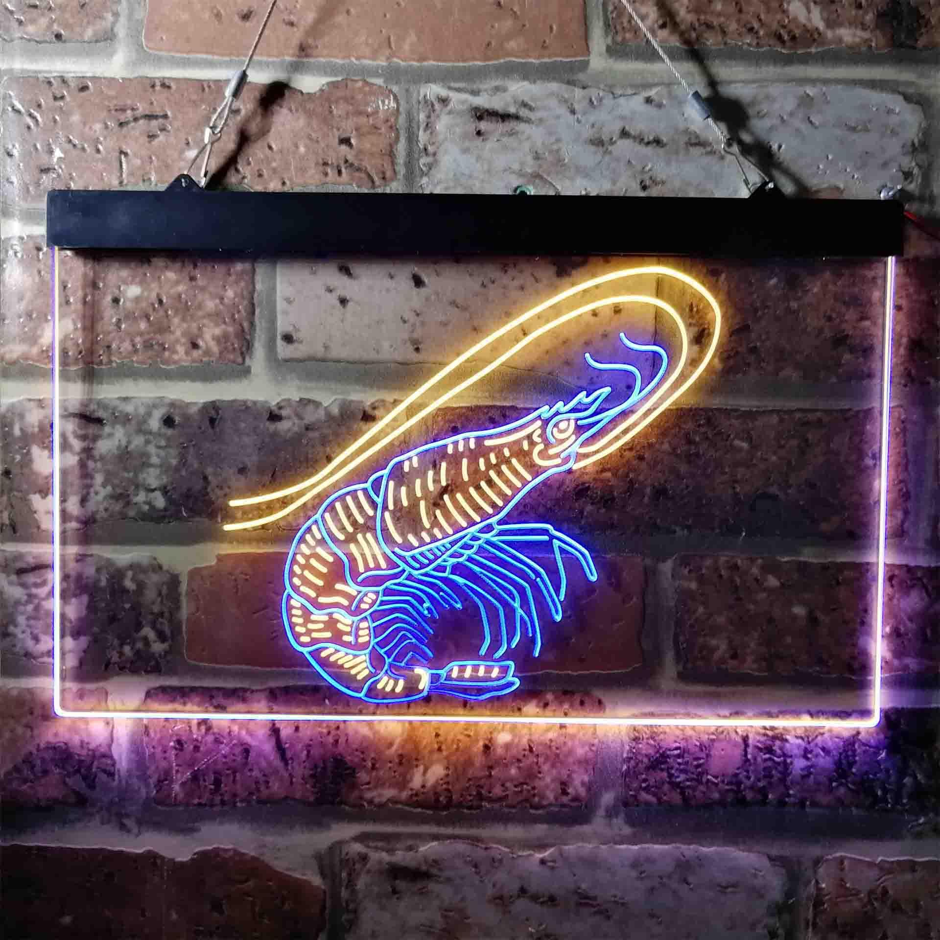 pro Shrimp Seafood Ocean Display Dual-Color LED Neon Sign