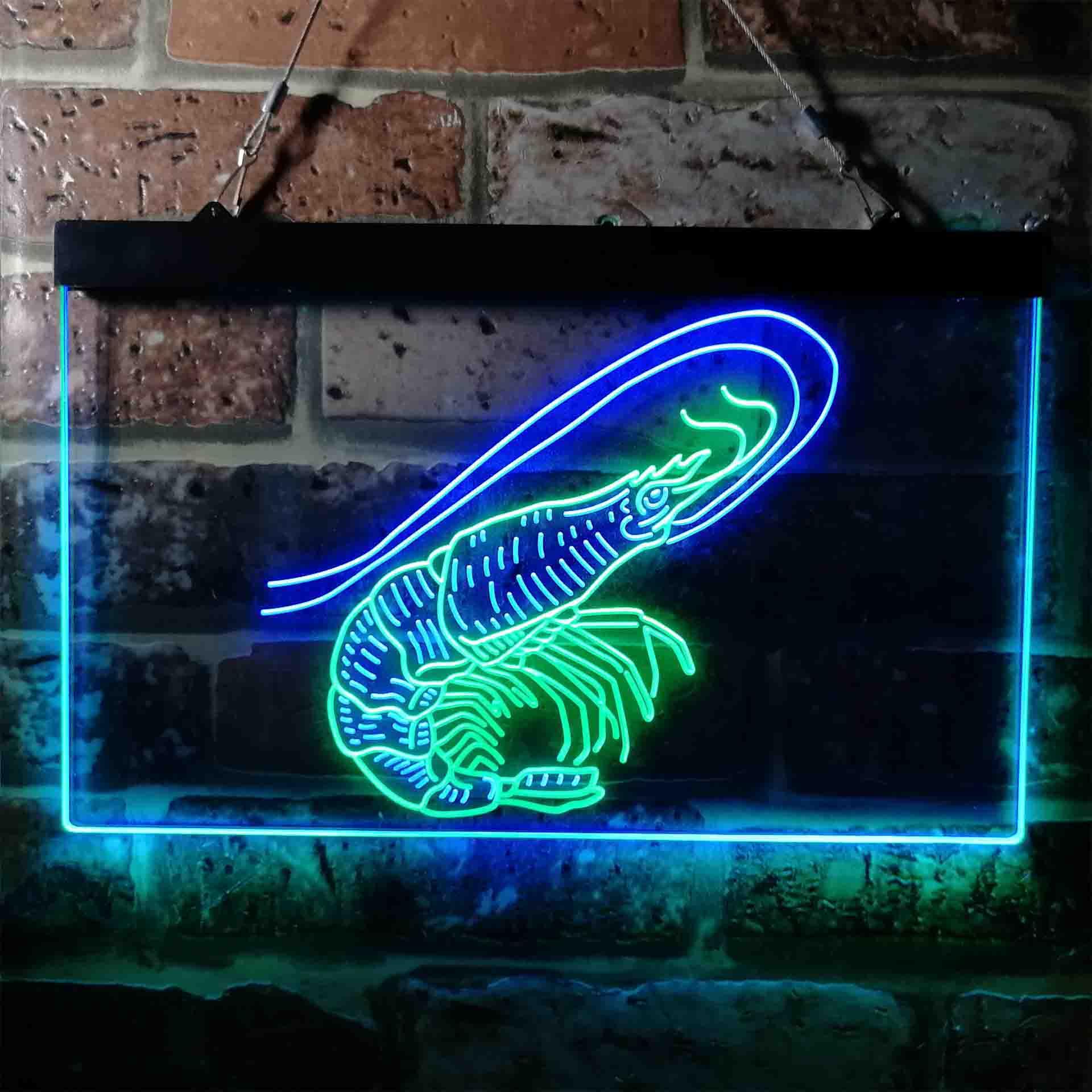 pro Shrimp Seafood Ocean Display Dual-Color LED Neon Sign
