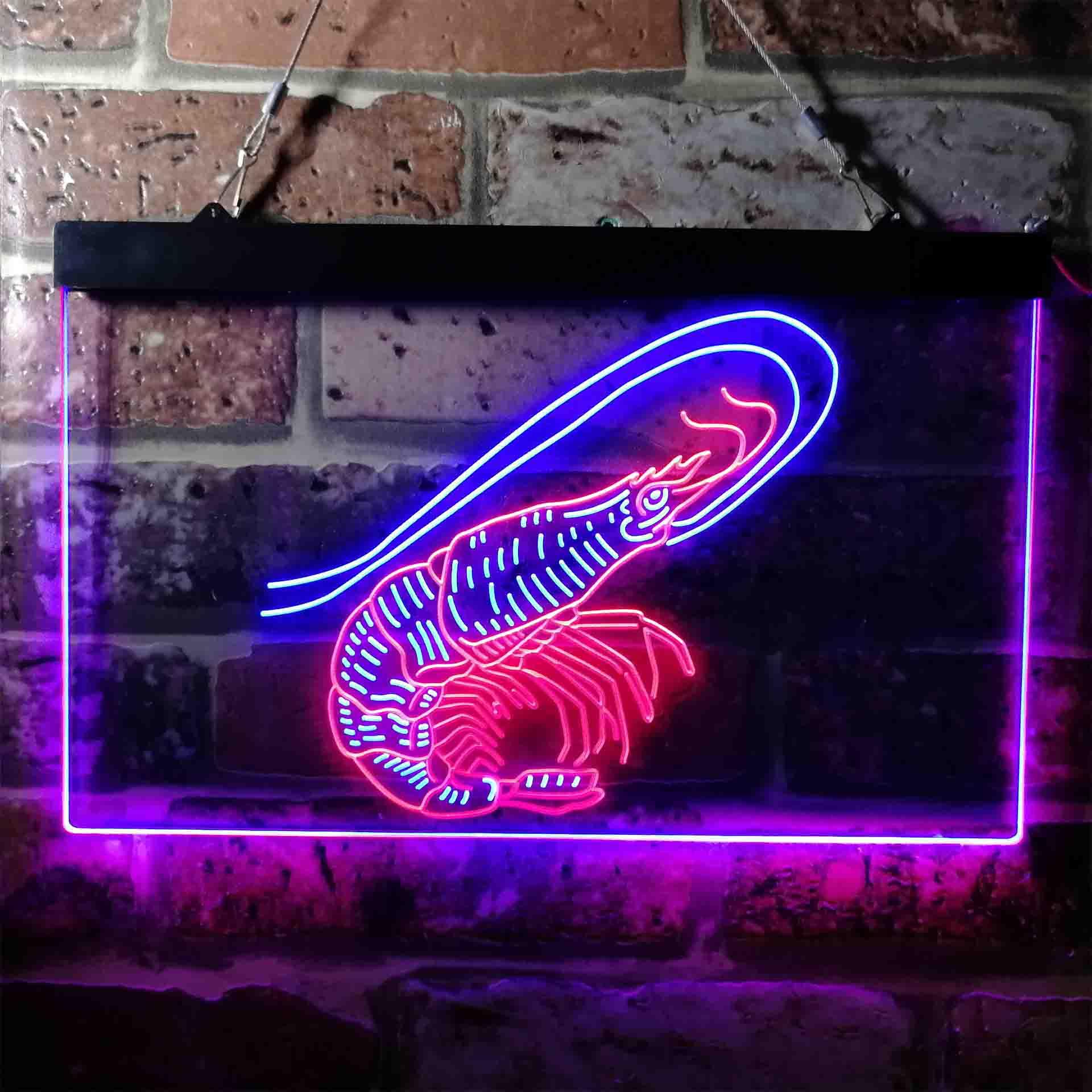 pro Shrimp Seafood Ocean Display Dual-Color LED Neon Sign