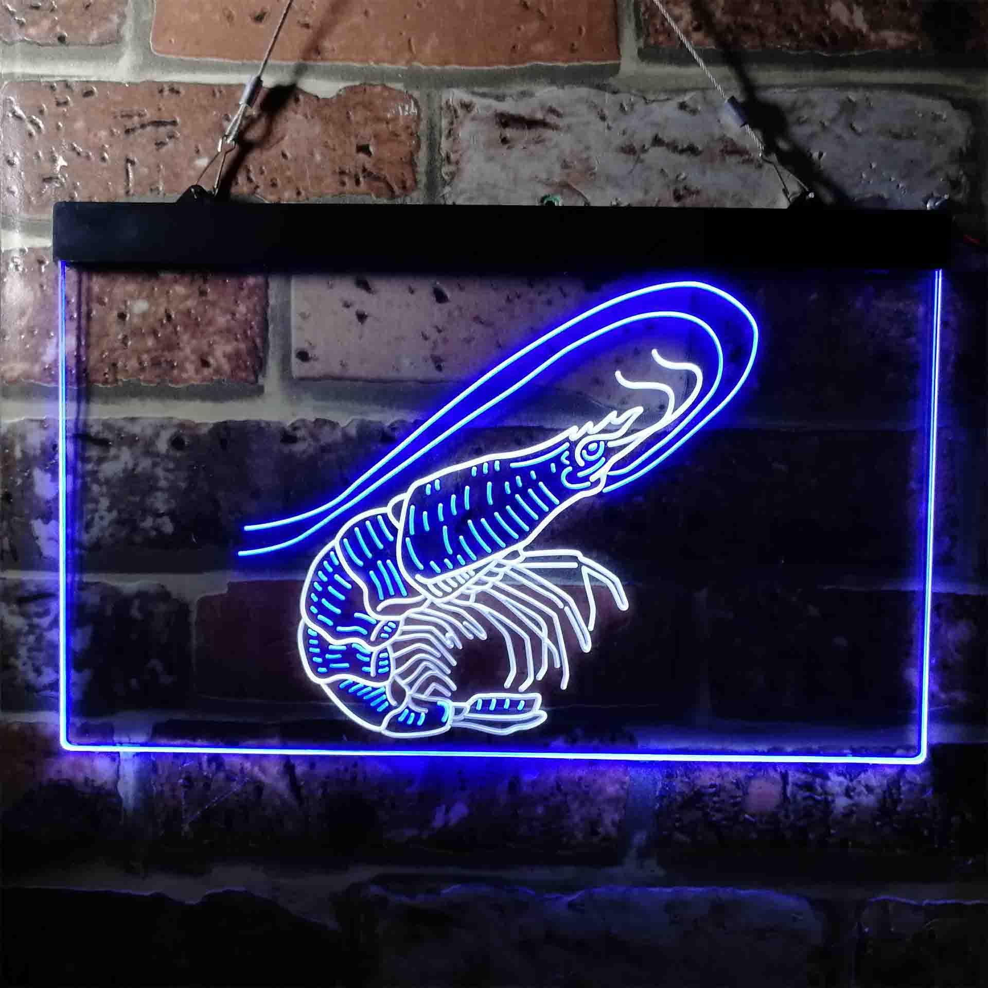 pro Shrimp Seafood Ocean Display Dual-Color LED Neon Sign