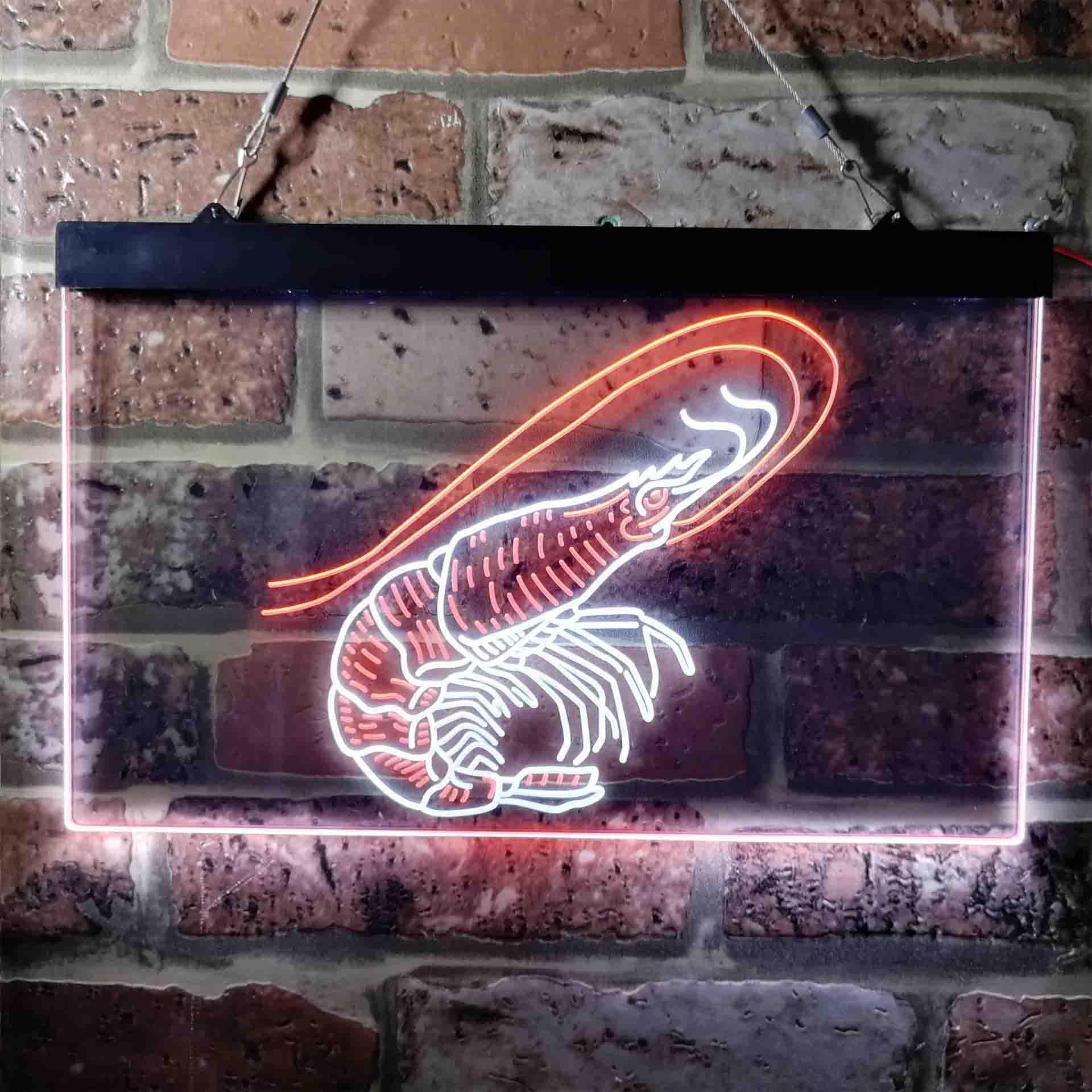 pro Shrimp Seafood Ocean Display Dual-Color LED Neon Sign