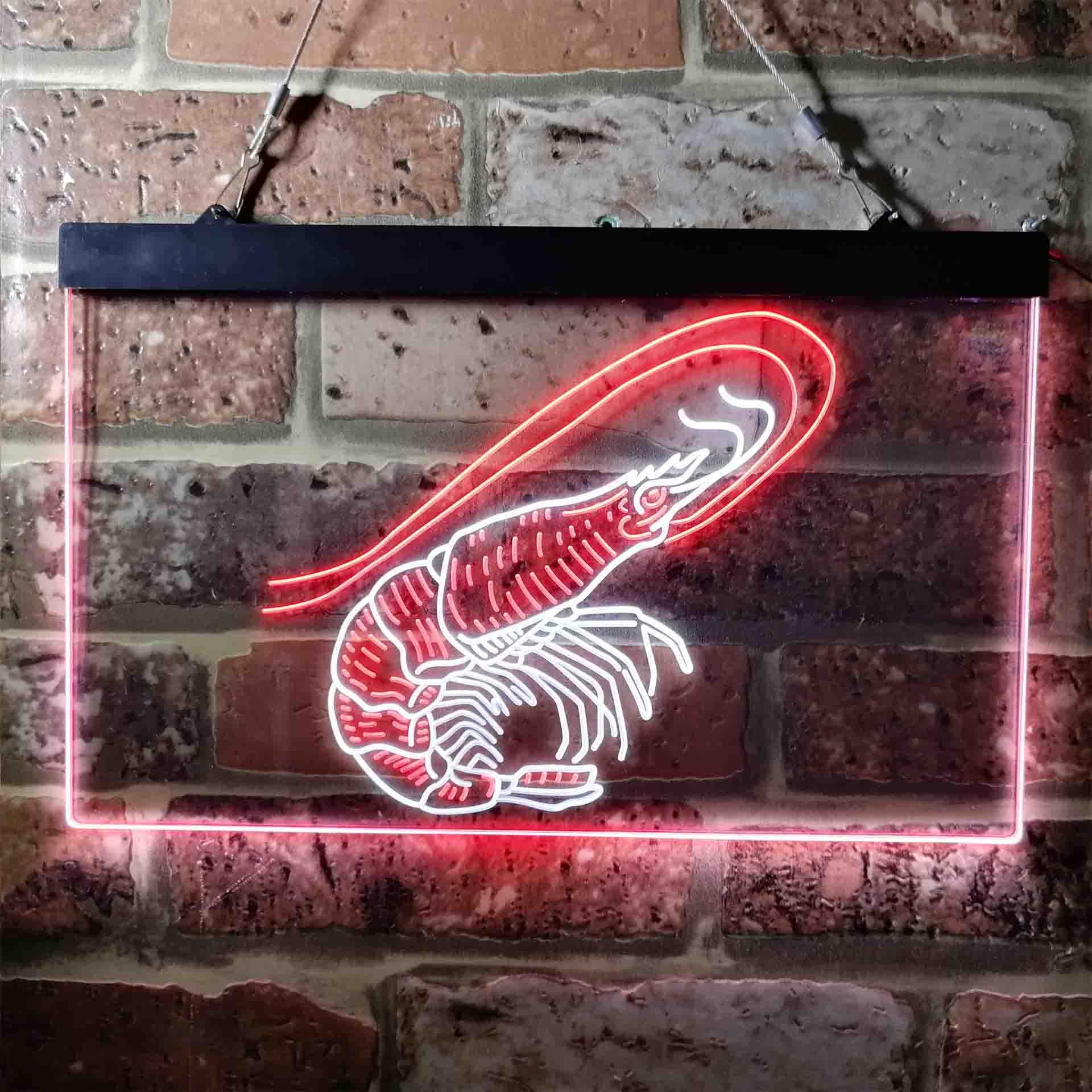 pro Shrimp Seafood Ocean Display Dual-Color LED Neon Sign