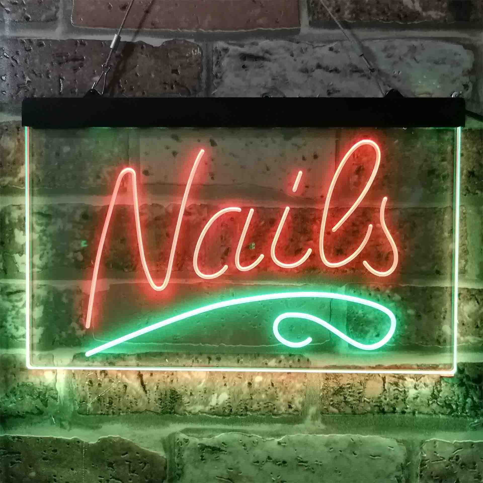 pro Nails Beauty Salon Dual-Color LED Neon Sign