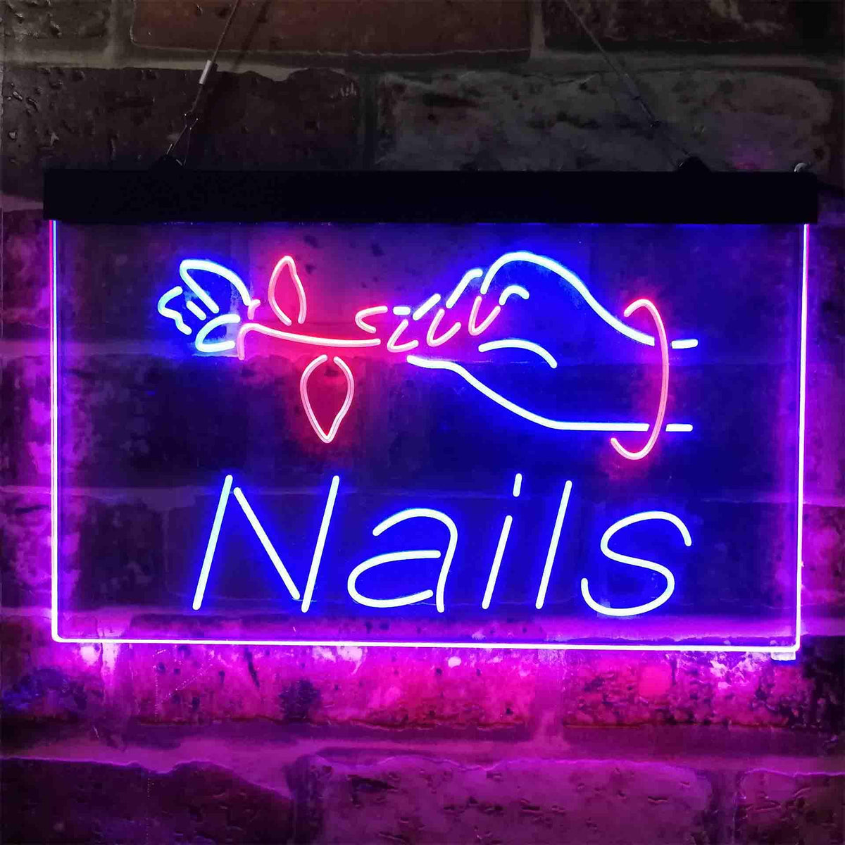 pro Nails Flower Display Dual-Color LED Neon Sign