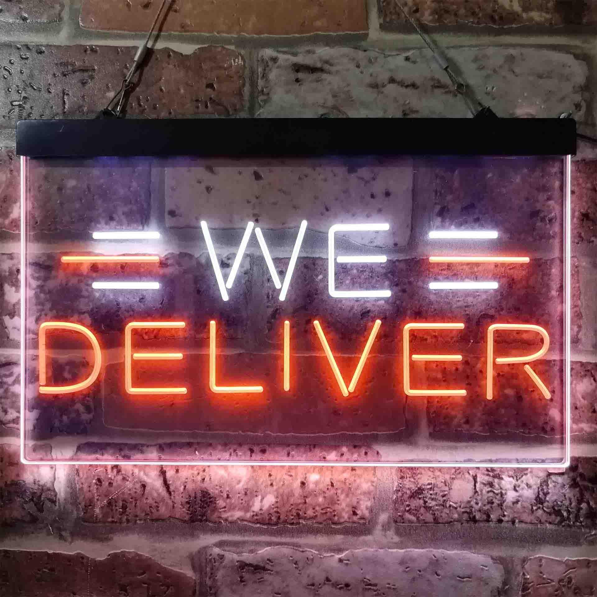 pro We Delivery Shop Display Dual-Color LED Neon Sign