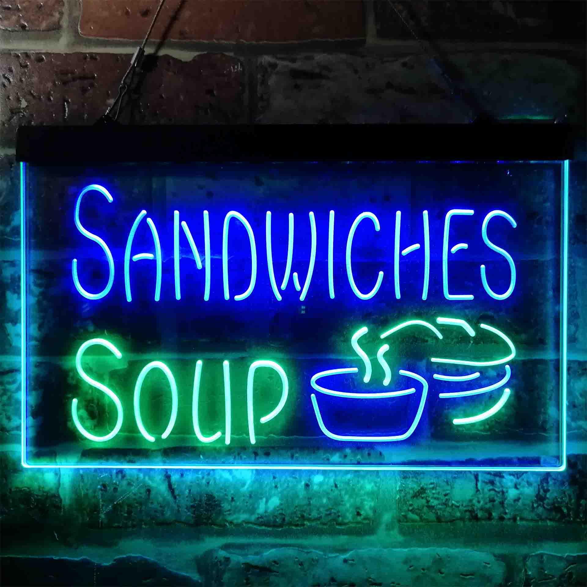 Soup Sign Led pro Sandwiches Soup Cafe Dual-Color LED Neon Sign