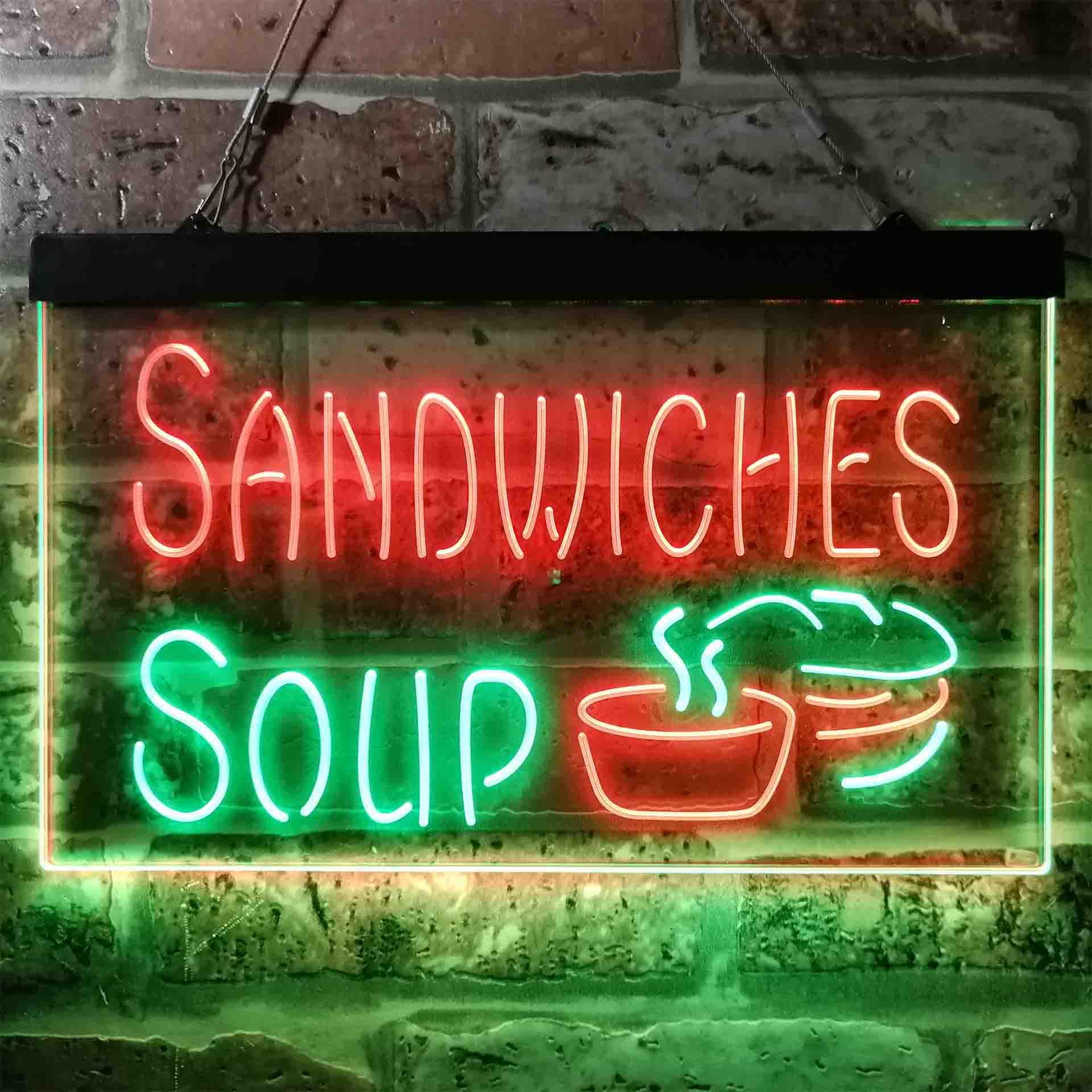 Soup Sign Led pro Sandwiches Soup Cafe Dual-Color LED Neon Sign