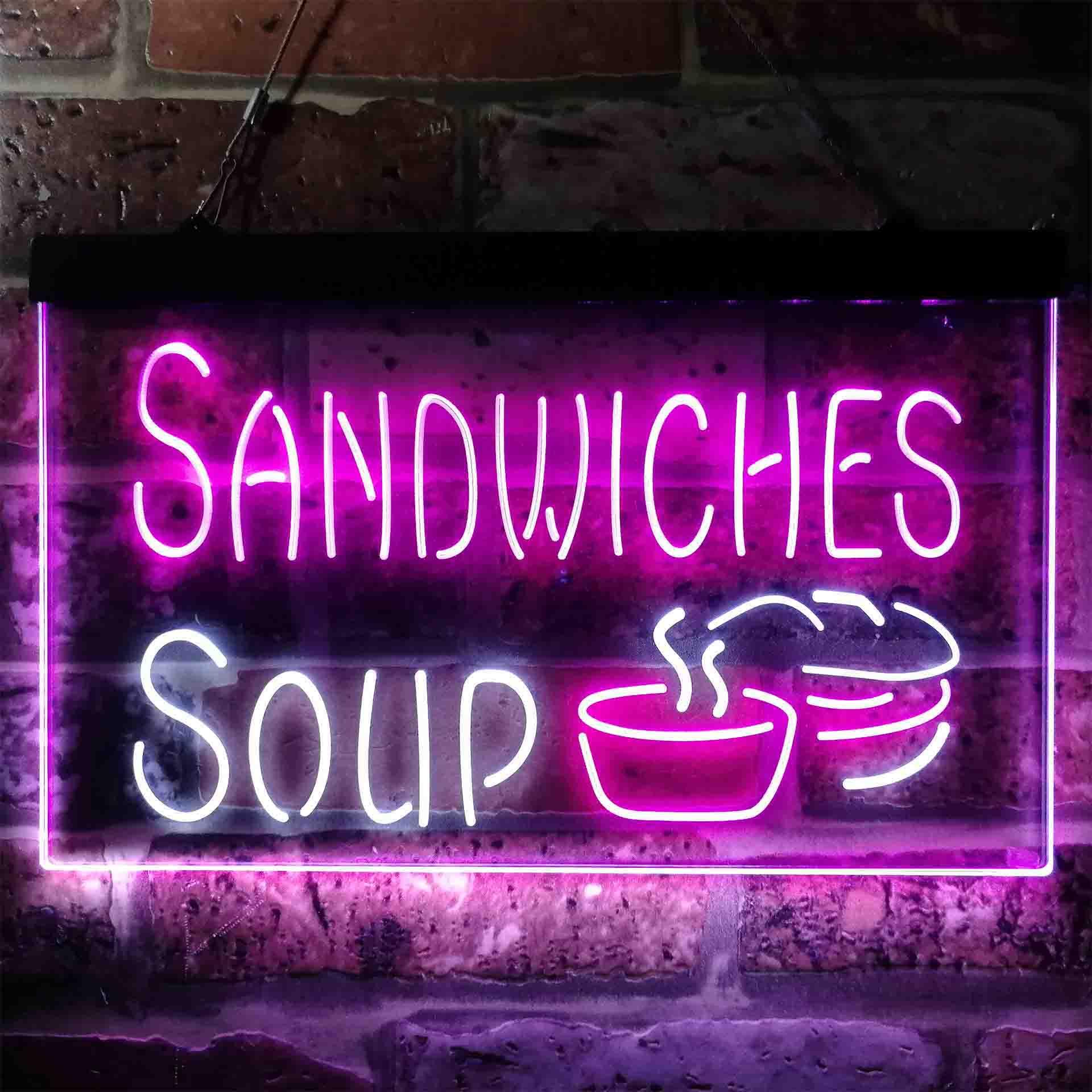 pro Sandwiches Soup Cafe Dual-Color LED Neon Sign