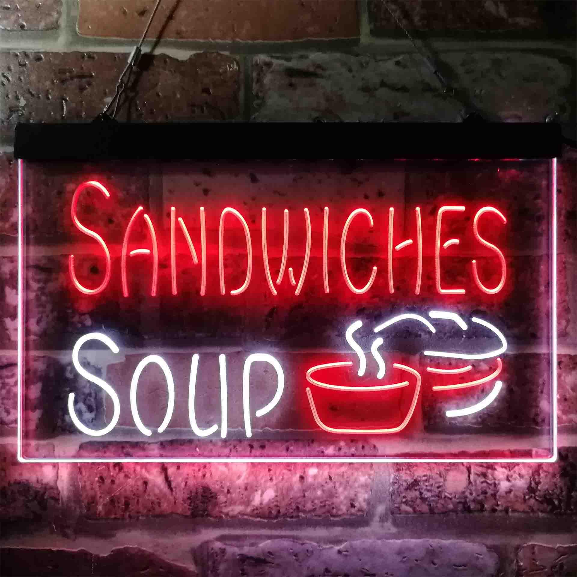 pro Sandwiches Soup Cafe Dual-Color LED Neon Sign